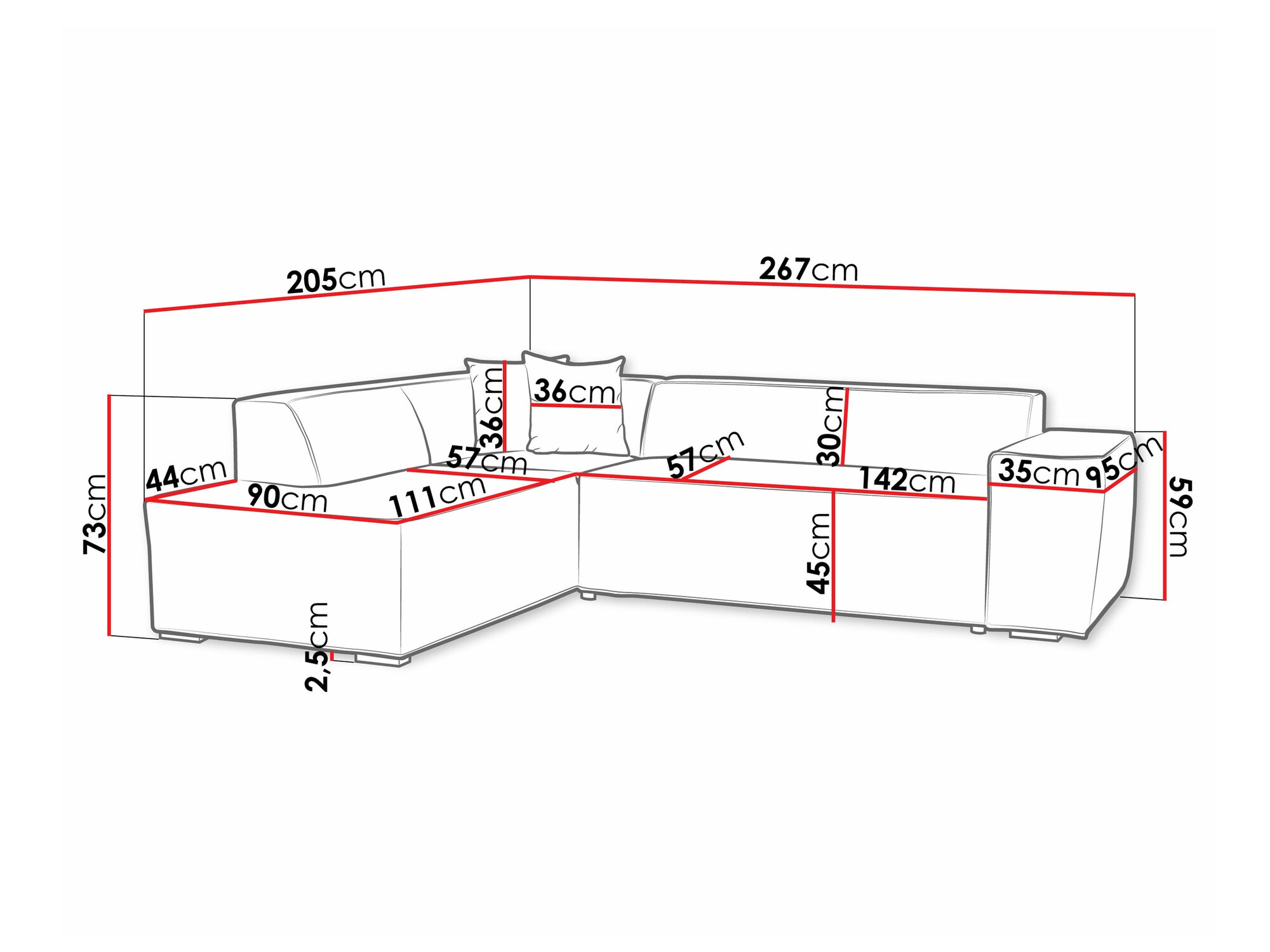 Ugaona sofa Comfivo 289 (Kronos 09 + Paros 05)