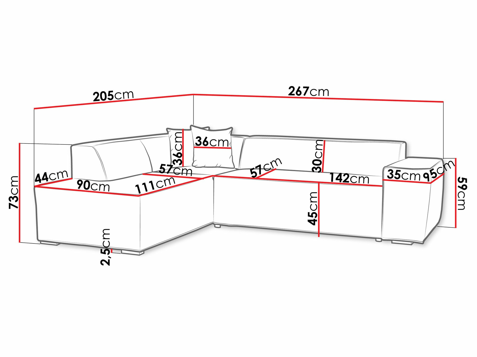 Ugaona sofa Comfivo 289 (Miu 2034 + Miu 2041)