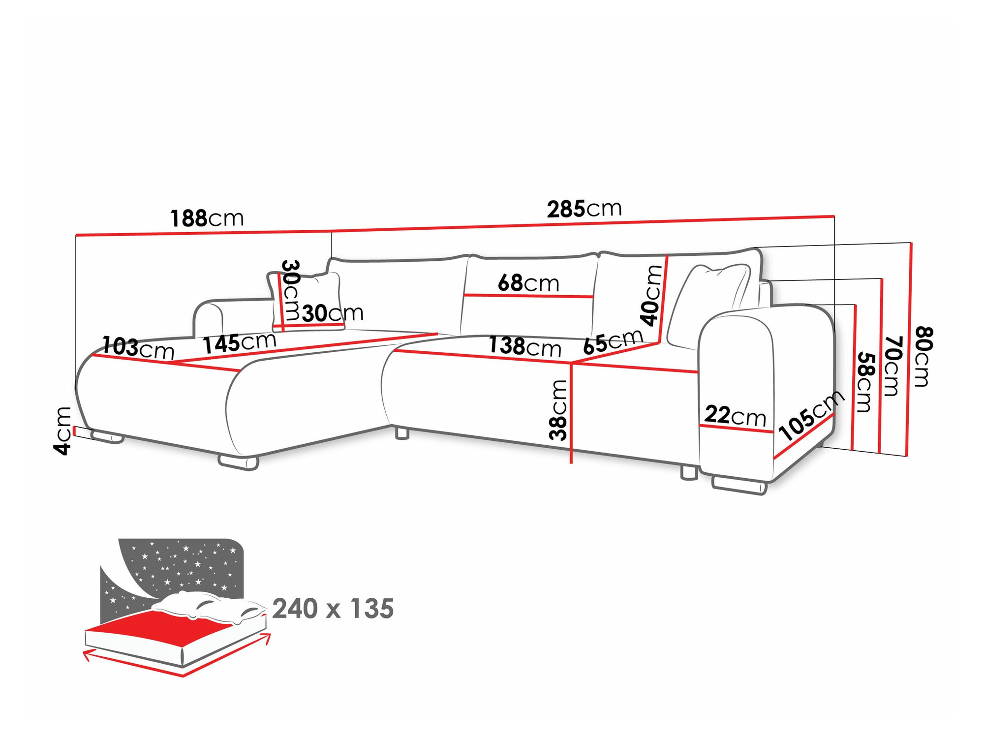 Ugaona sofa Comfivo 410 (Poso 100)