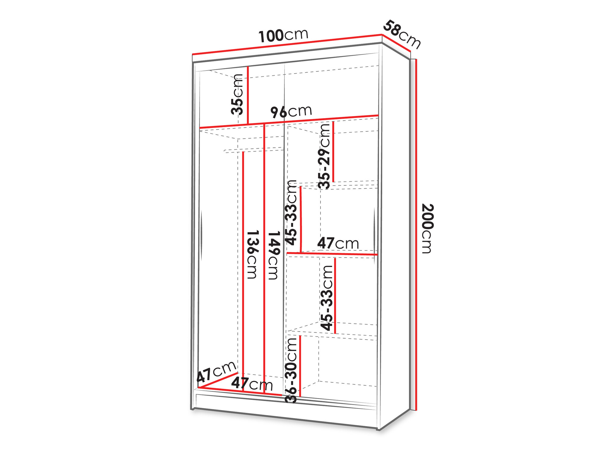 Ormar Closico 165 (Sonoma hrast + Belo)