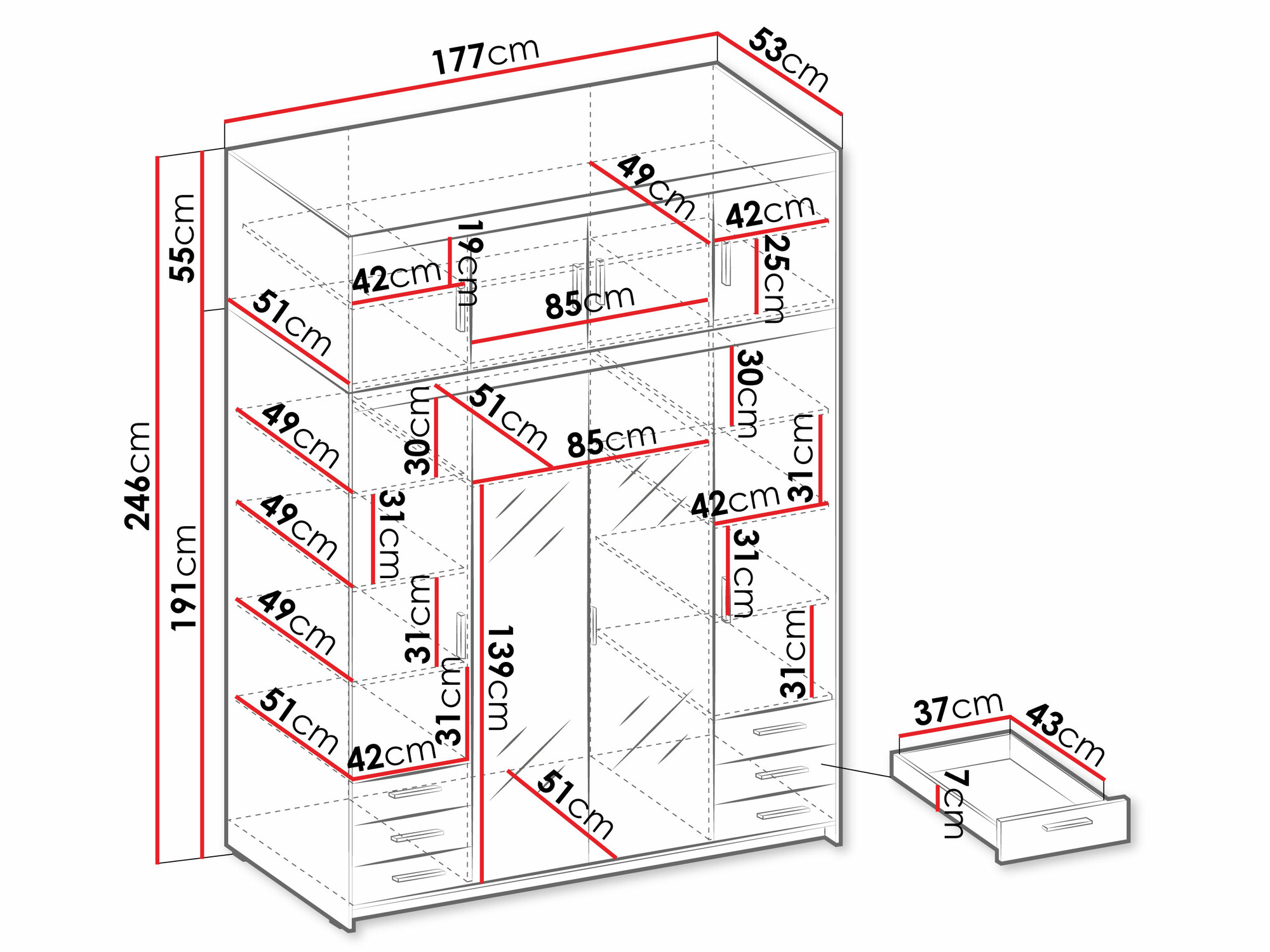 Ormar Novduni 120 (Belo)
