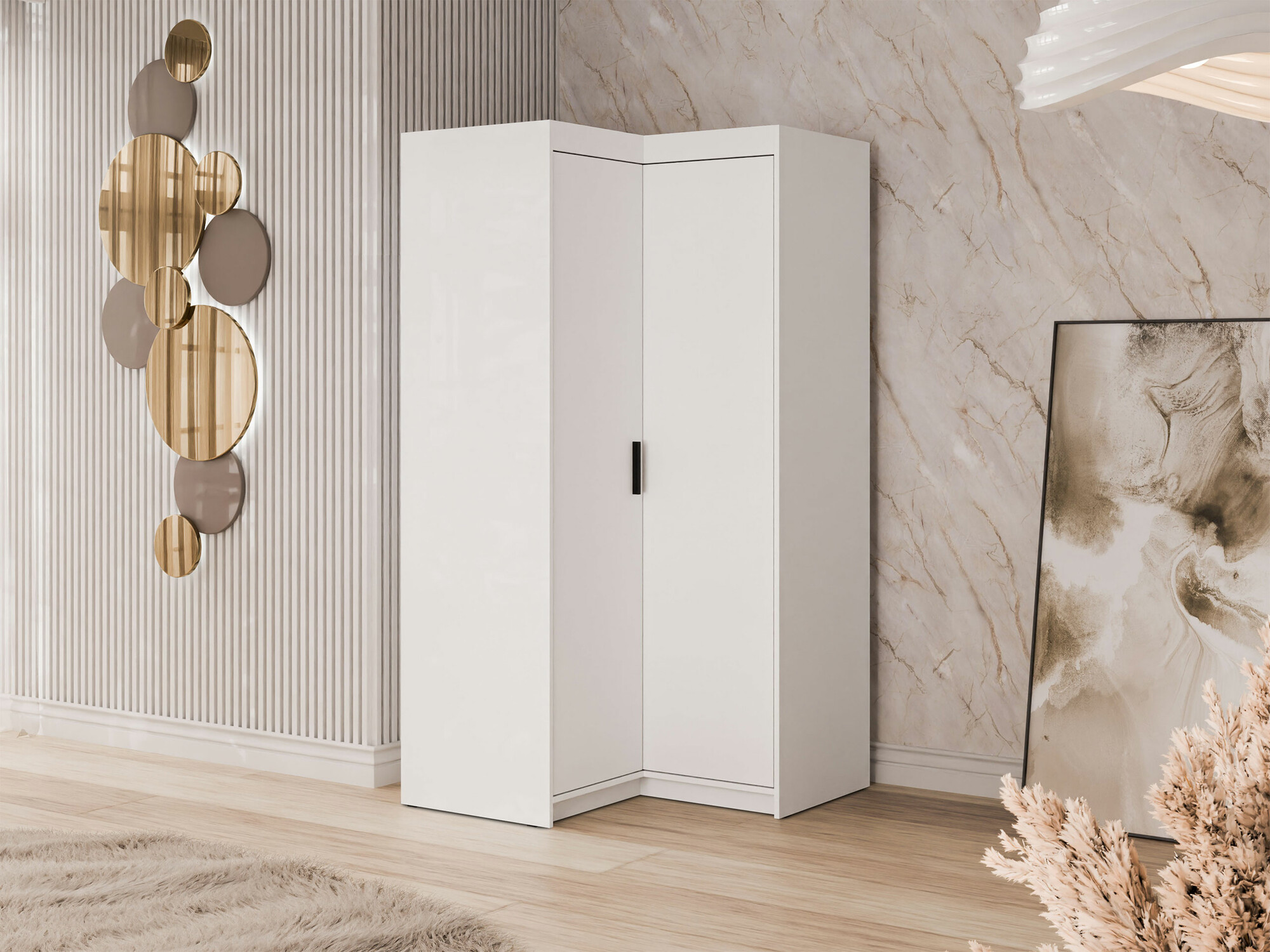 Ugaoni ormar Novduni 116 (Belo)