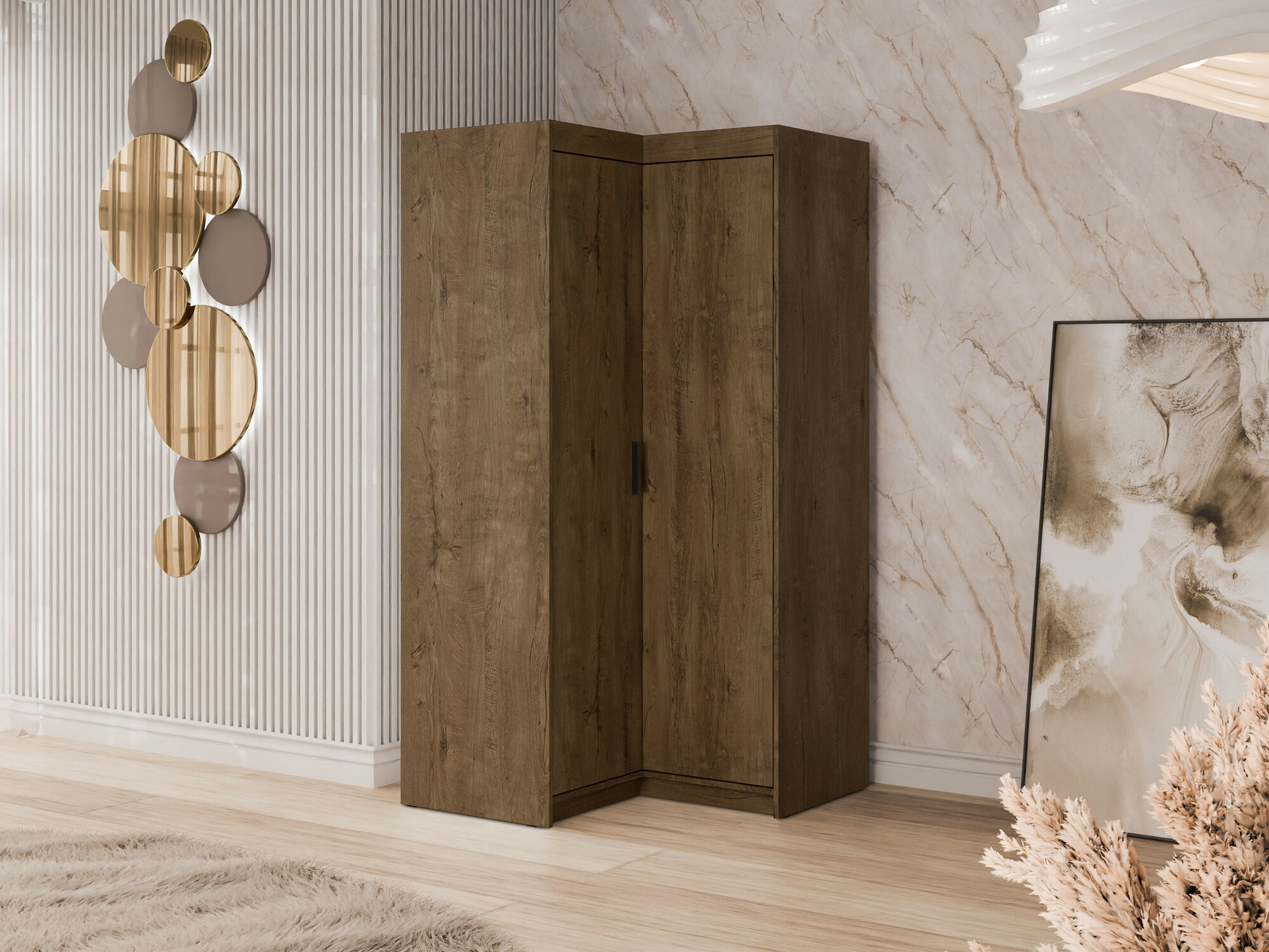 Ugaoni ormar Novduni 116 (Hrast Lefkas)