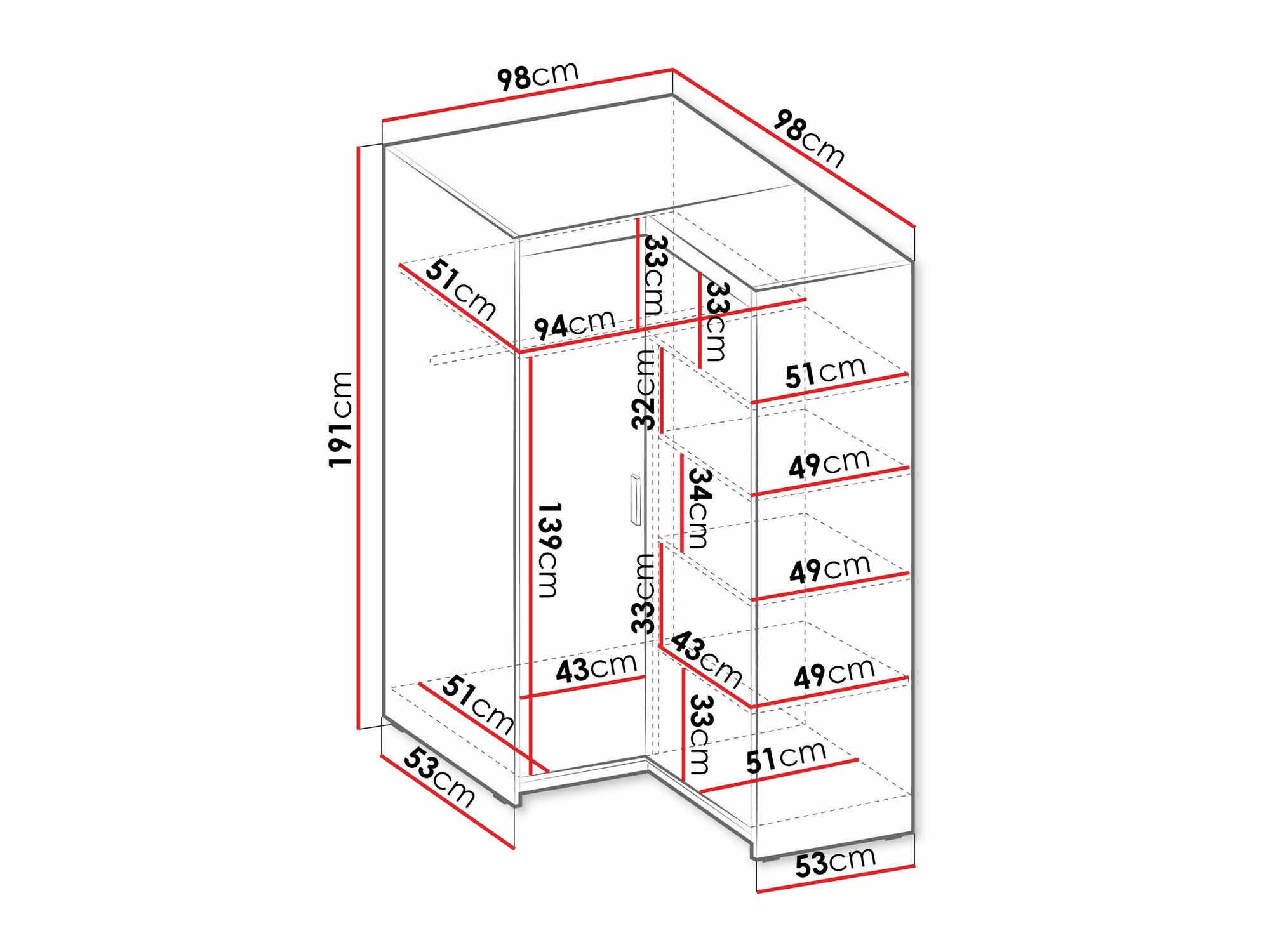 Ugaoni ormar Novduni 116 (Храст лефкас)