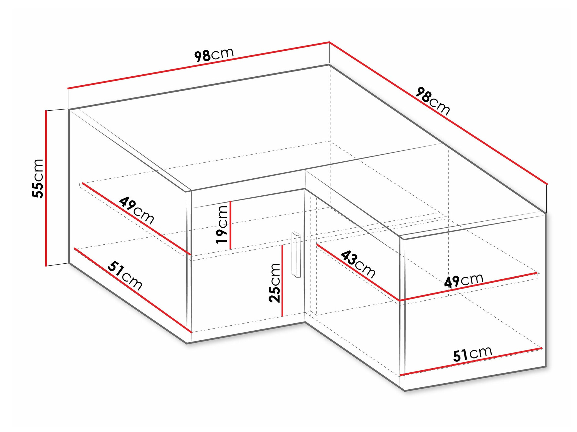 Ugaoni ormar Novduni 118 (Храст лефкас)