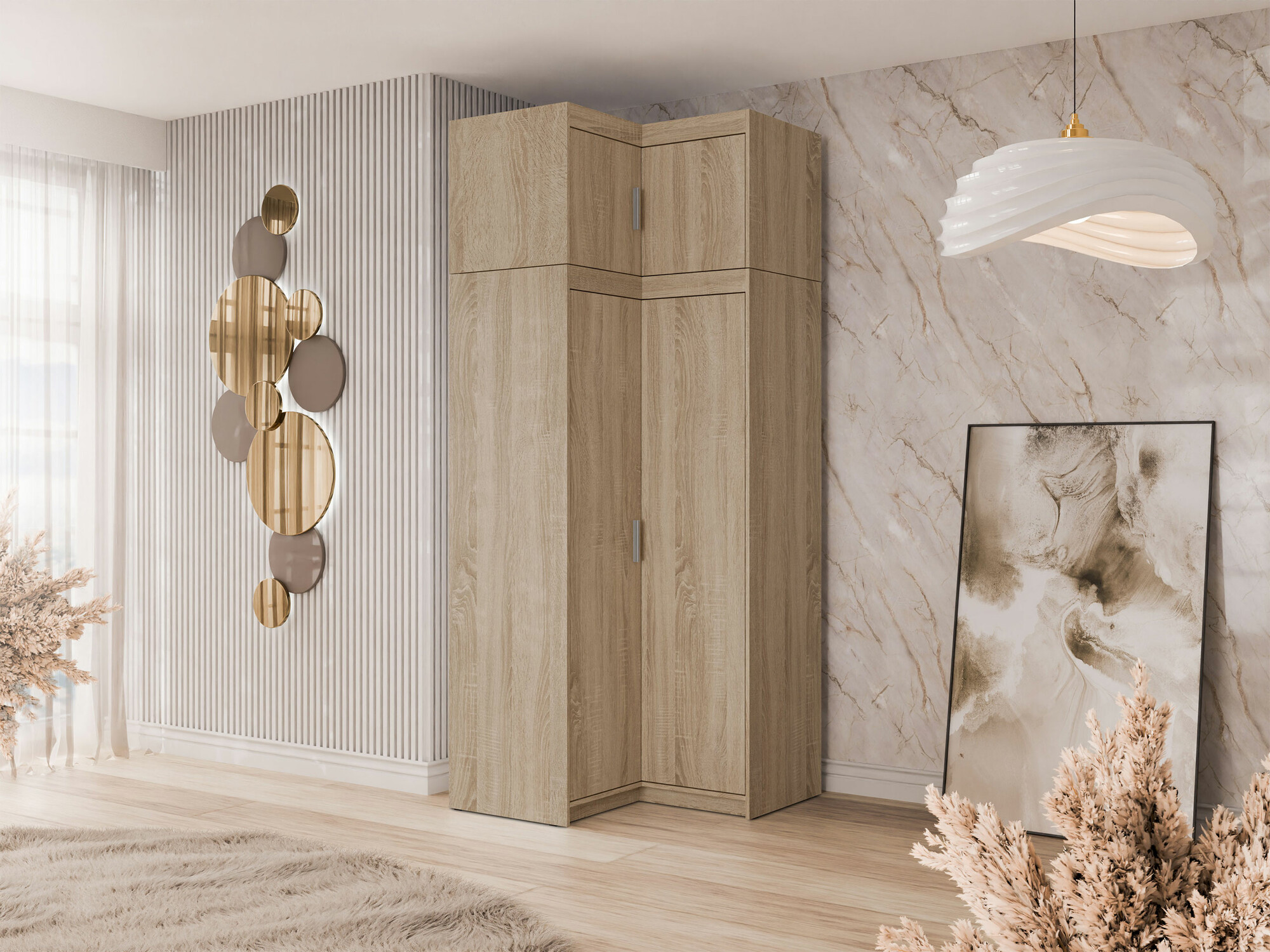 Ugaoni ormar Novduni 121 (Sonoma hrast)