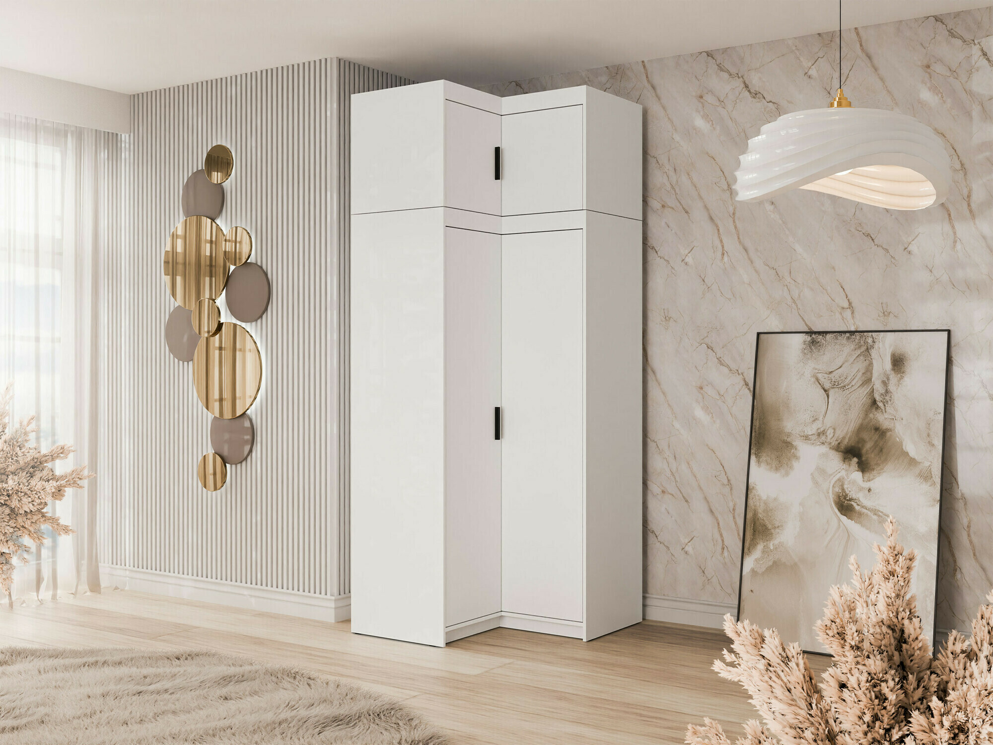 Ugaoni ormar Novduni 118 (Belo)