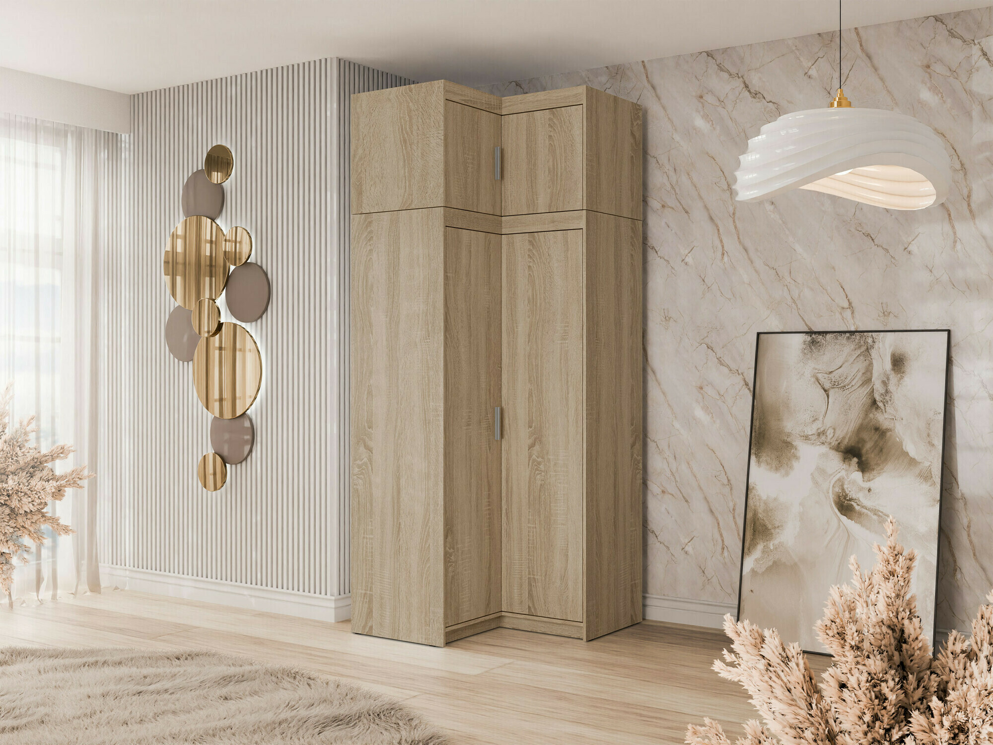 Ugaoni ormar Novduni 118 (Sonoma hrast)