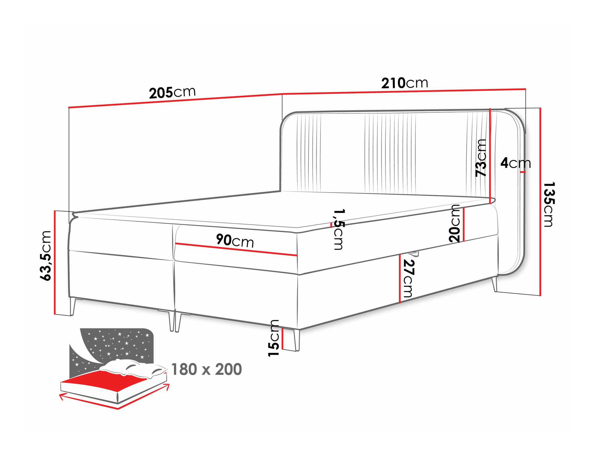 Boxspring krevet Baltimore 196 (Magic Velvet 2257)