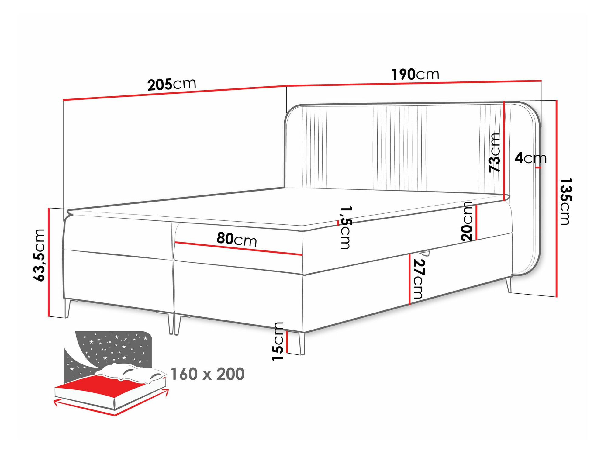 Boxspring krevet Sonus (Magic Velvet 2206)