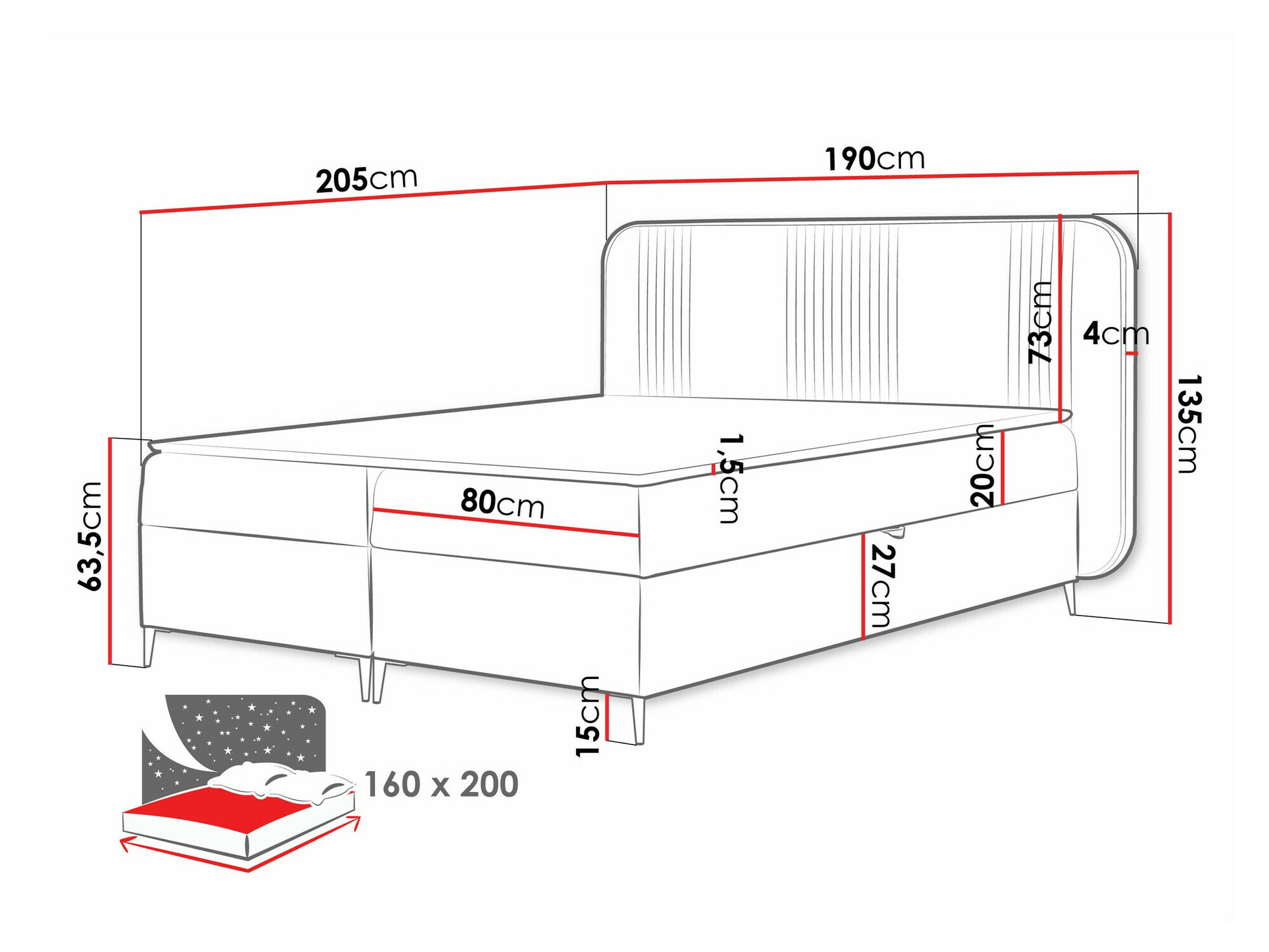 Boxspring krevet Sonus (Magic Velvet 2216)