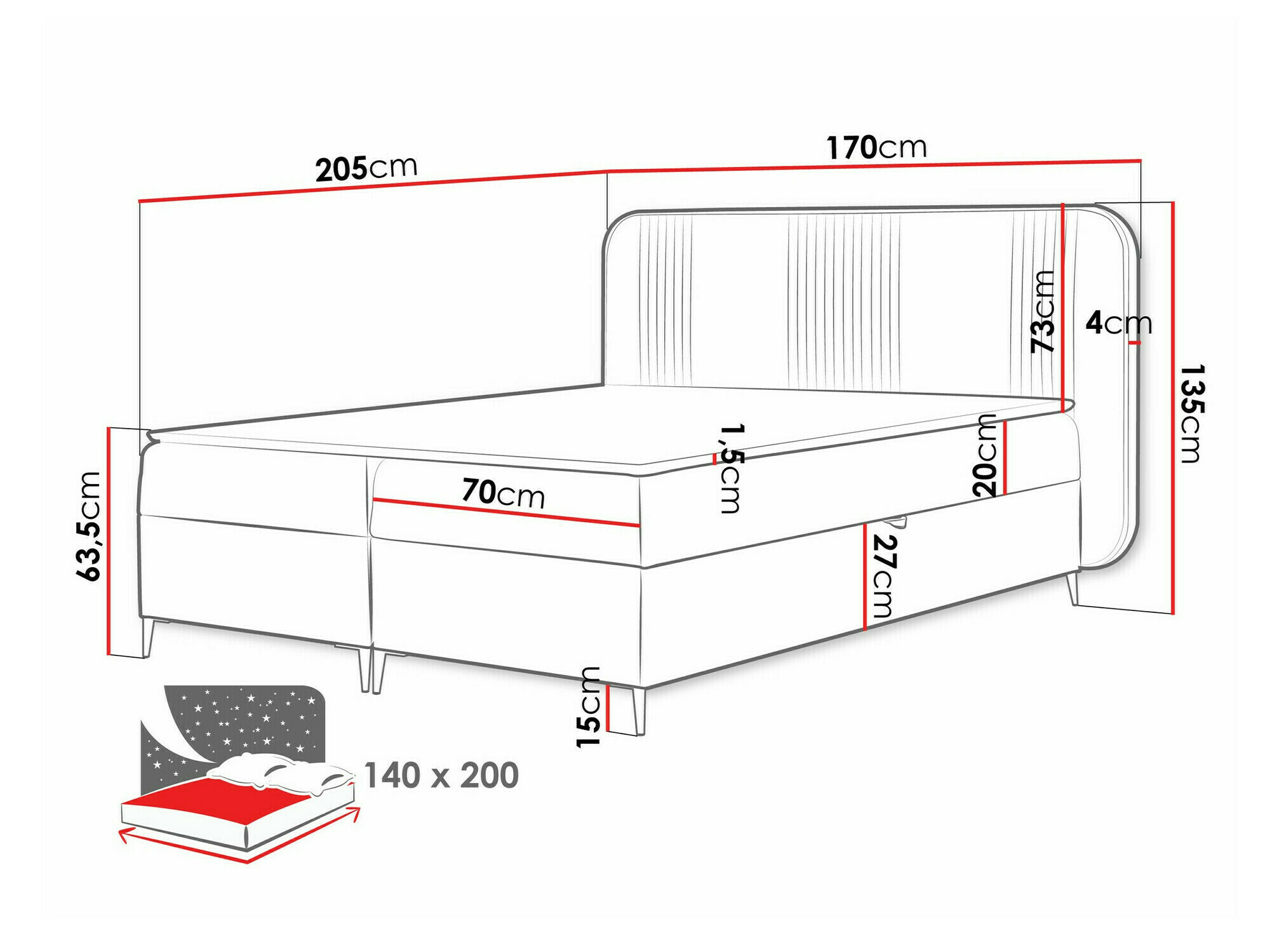 Boxspring krevet Sonus (Magic Velvet 2216)
