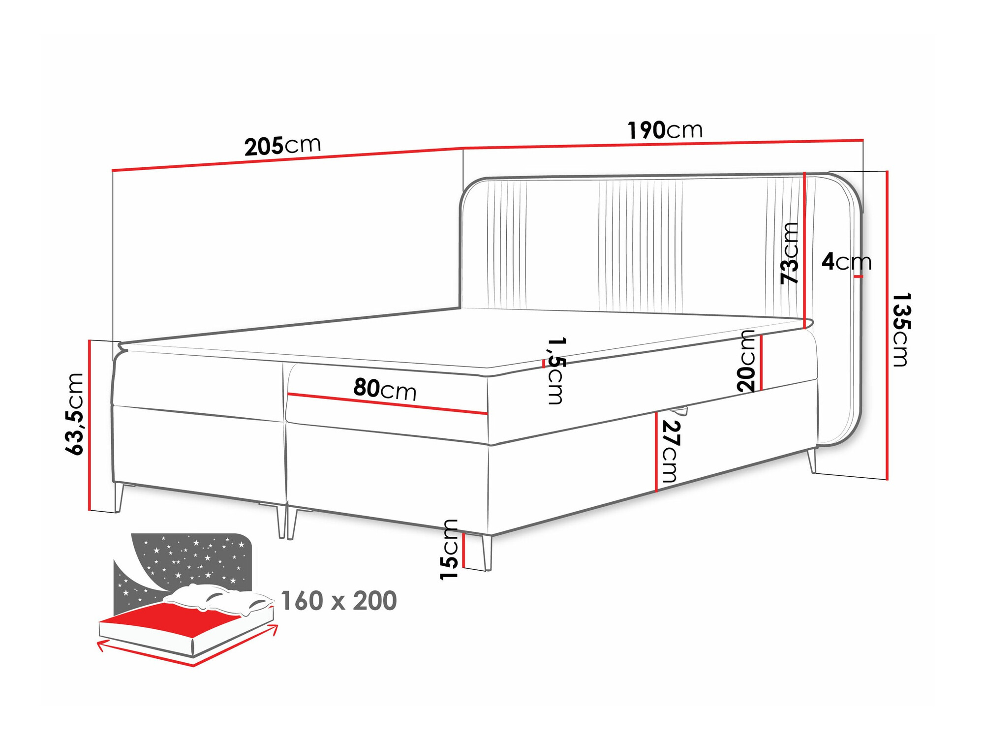 Boxspring krevet Sonus (Magic Velvet 2217)