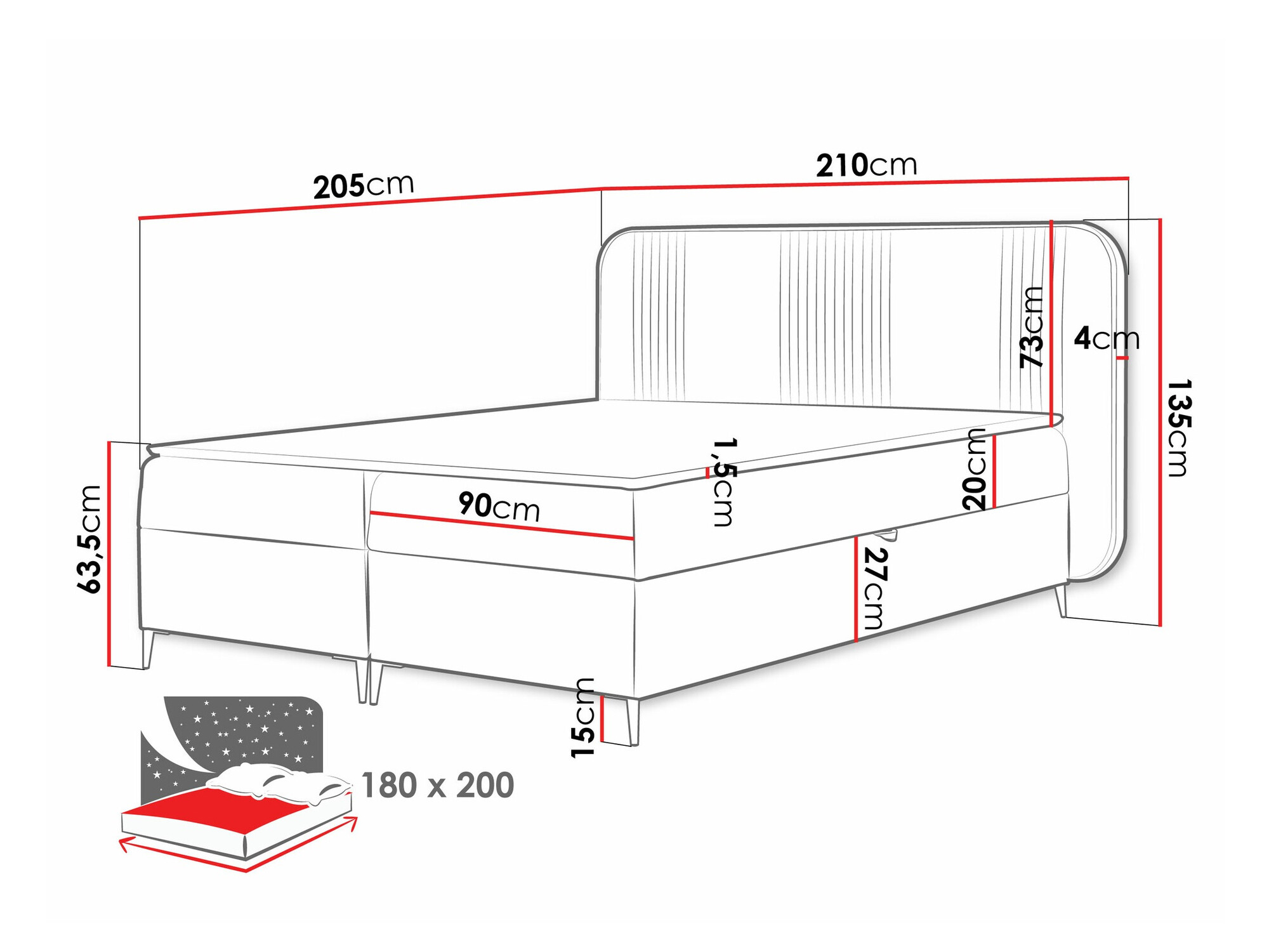 Boxspring krevet Sonus (Magic Velvet 2217)