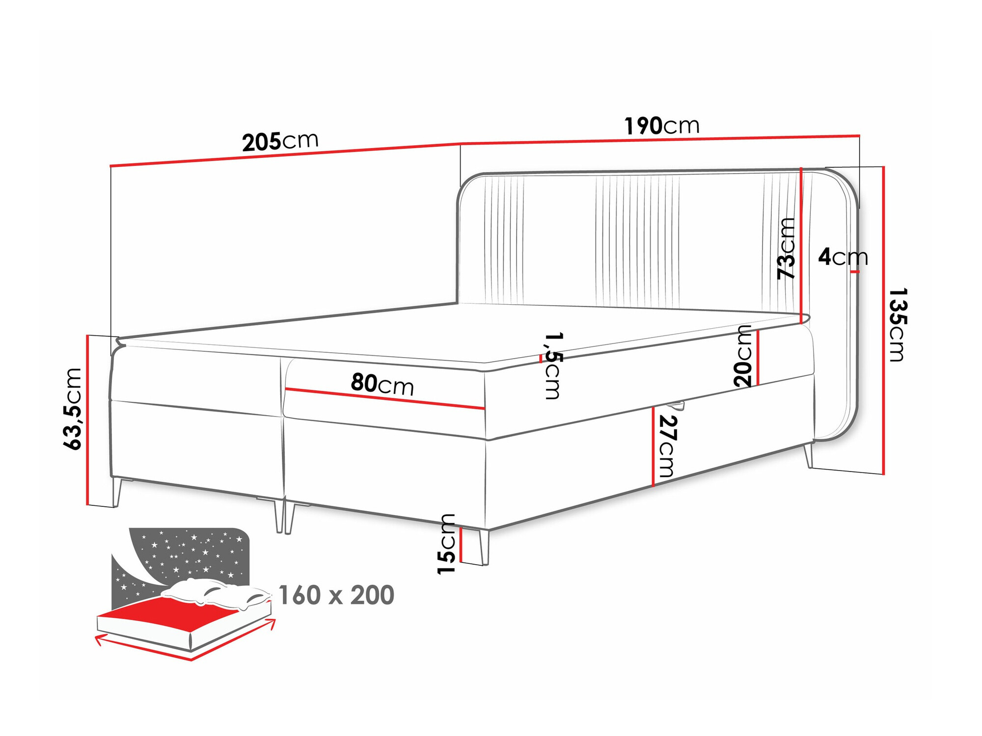 Boxspring krevet Sonus (Magic Velvet 2256)