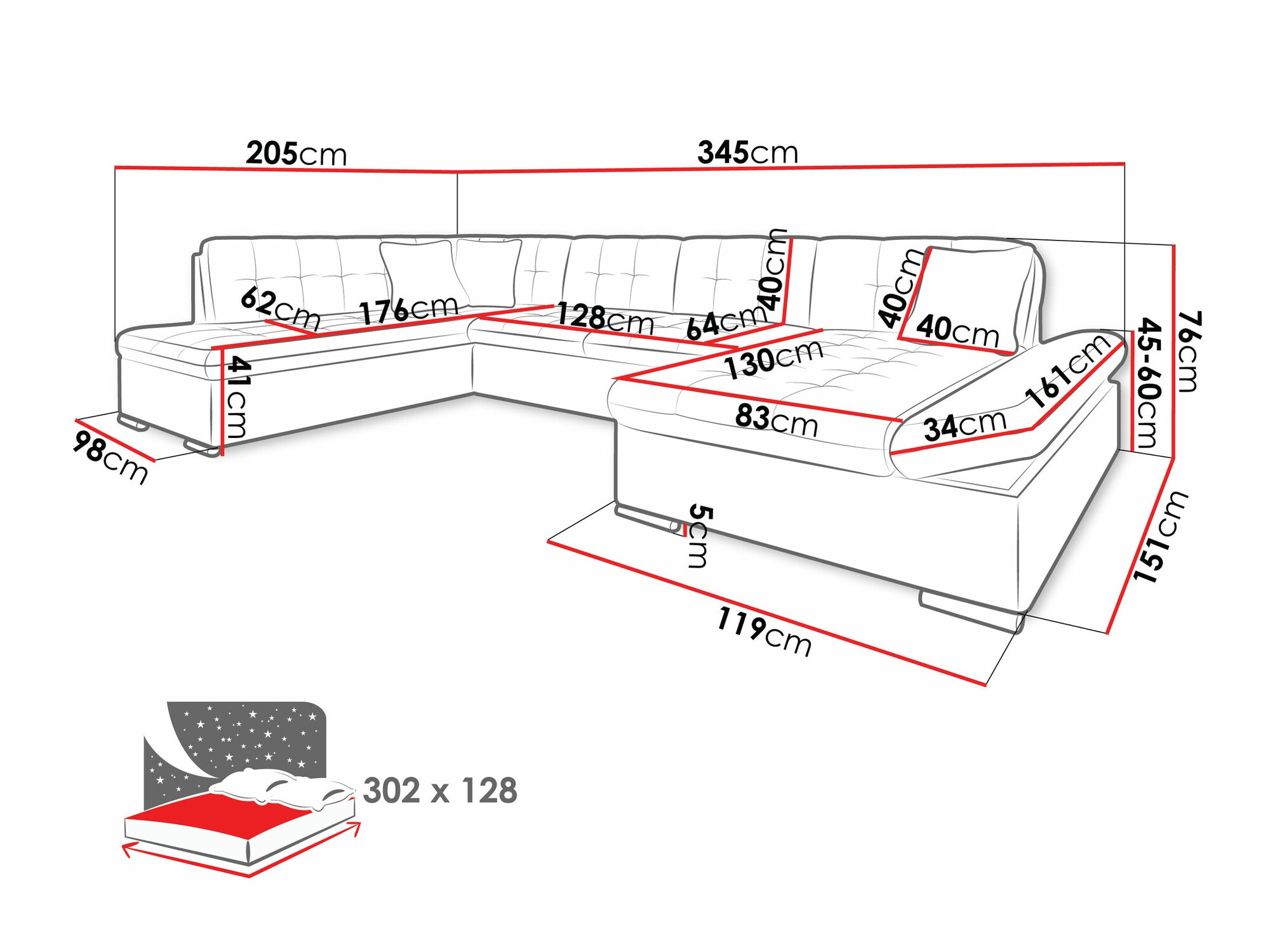 Ugaona sofa Comfivo 150 (Clara 215.03)