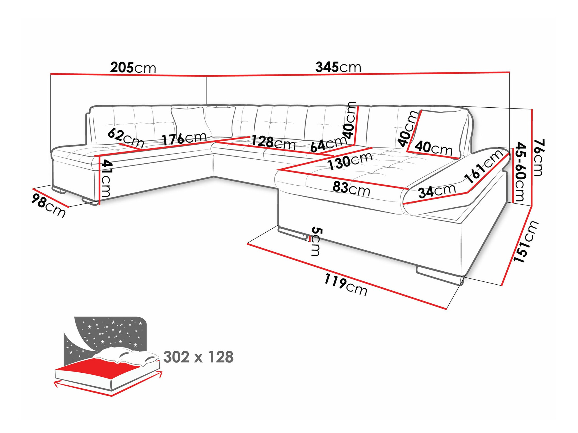 Ugaona sofa Comfivo 150 (Clara 215.10)