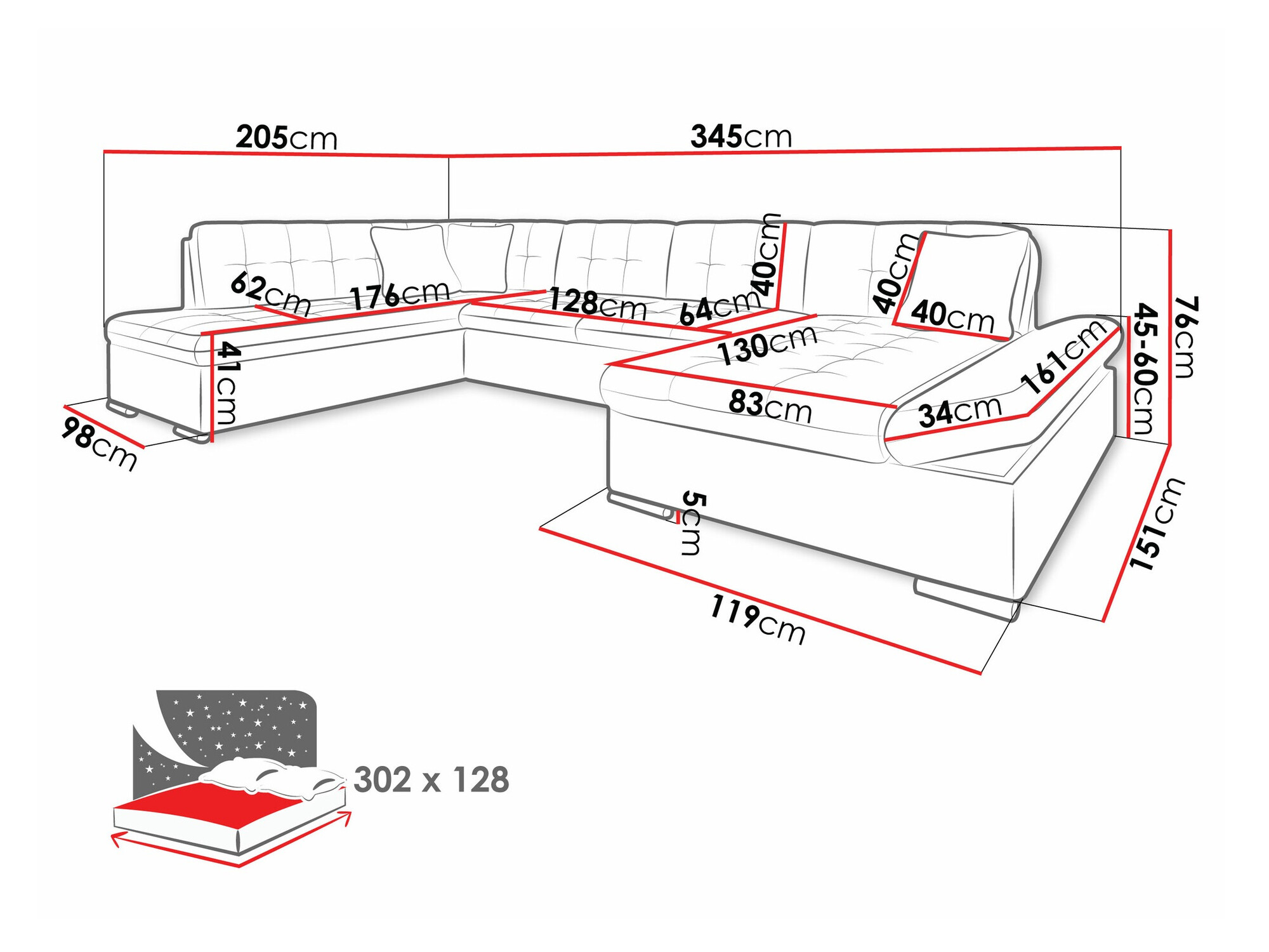 Ugaona sofa Comfivo 150 (Coral 45)
