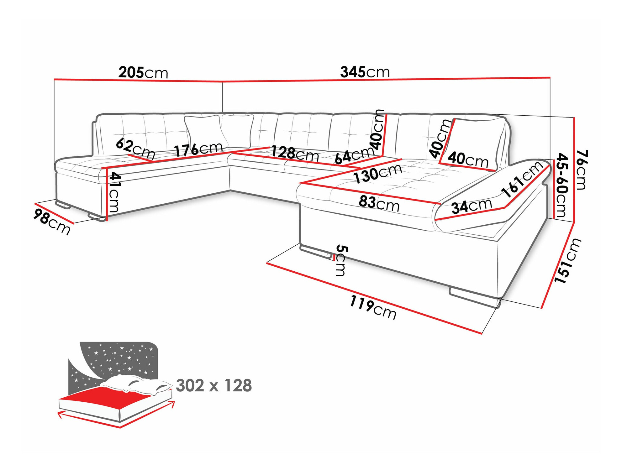Ugaona sofa Comfivo 150 (Coral 55)