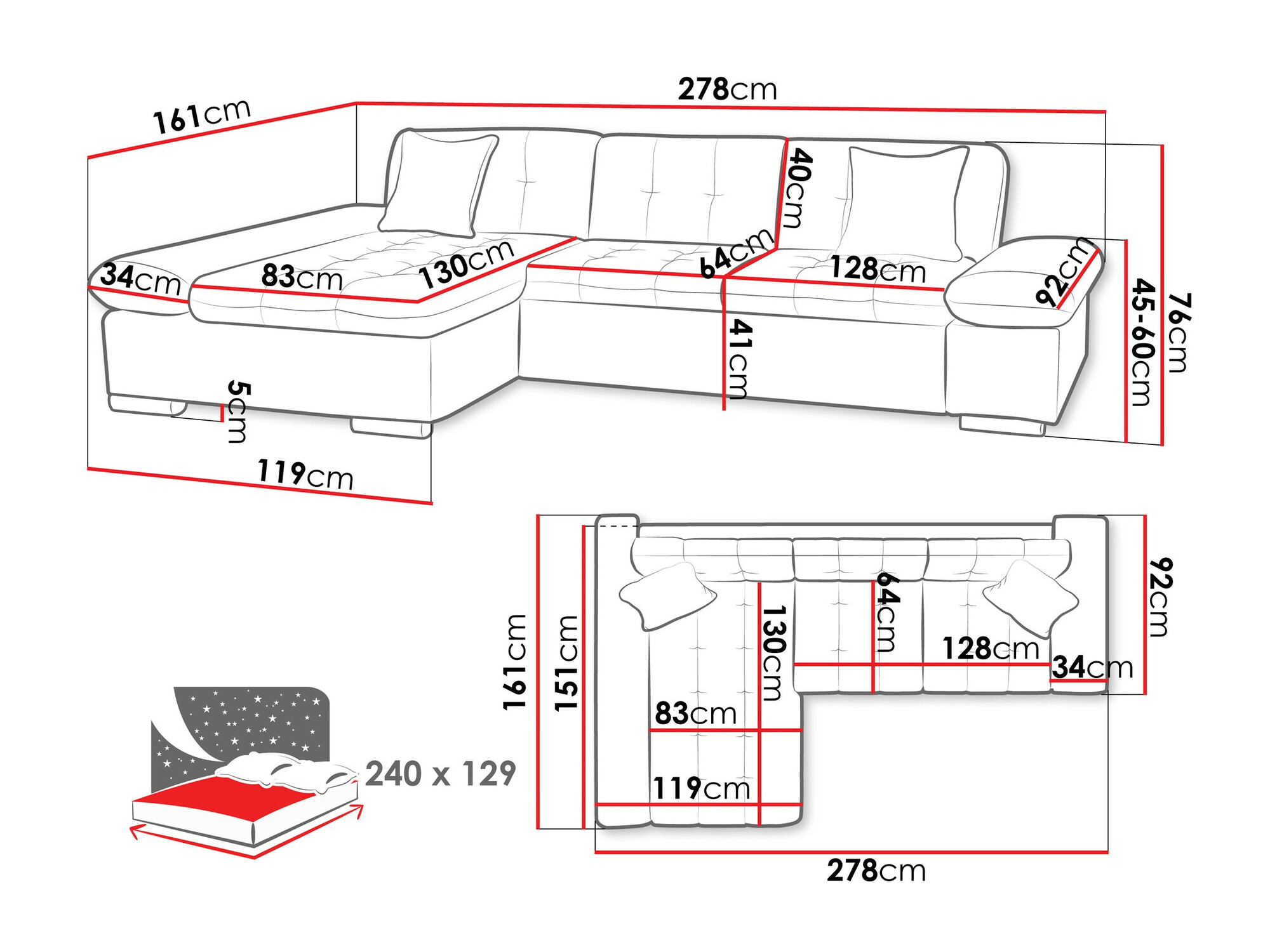 Ugaona sofa Comfivo 152 (Clara 215.11)