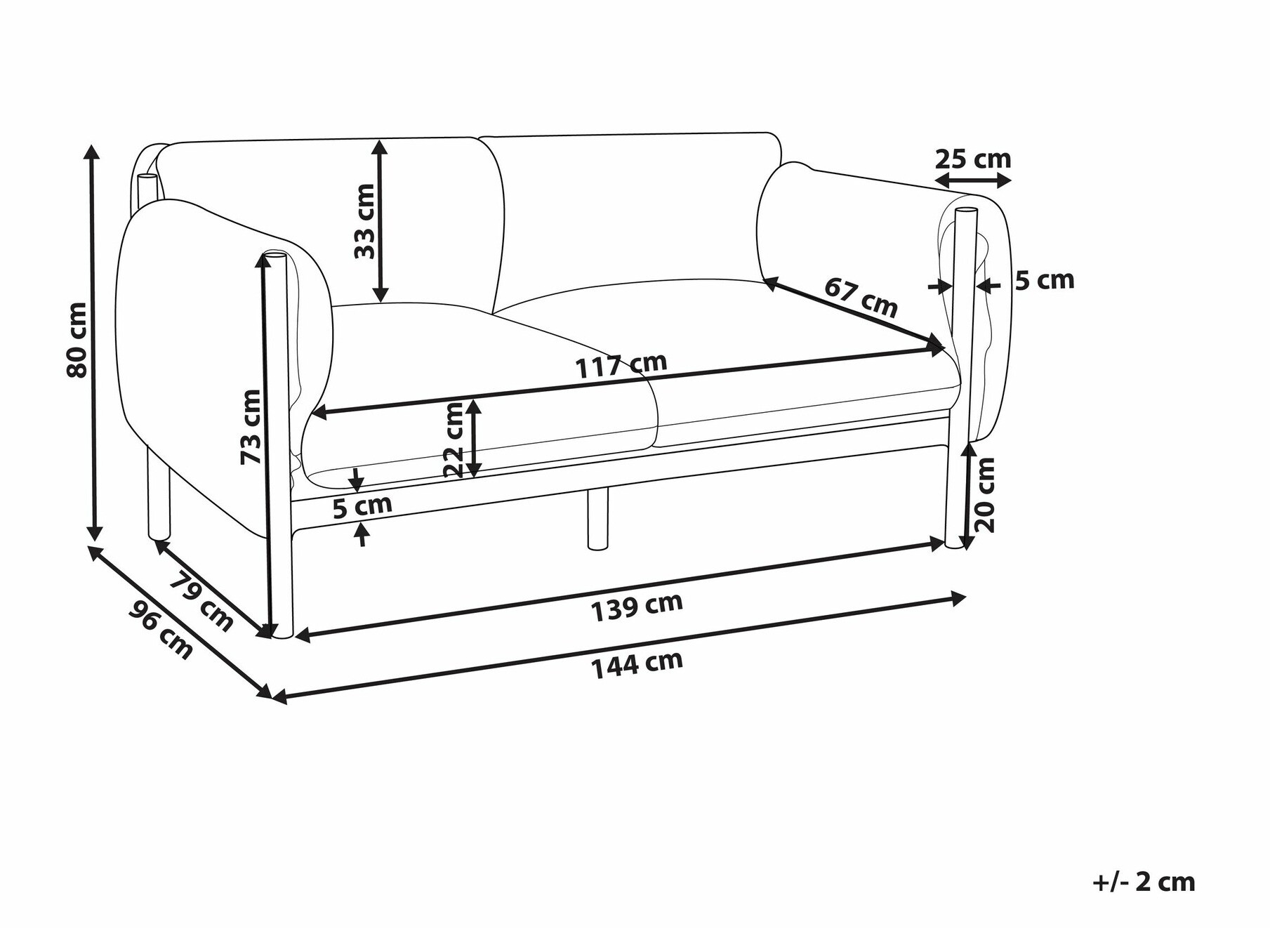 Baštenska sofa Berwyn 2522