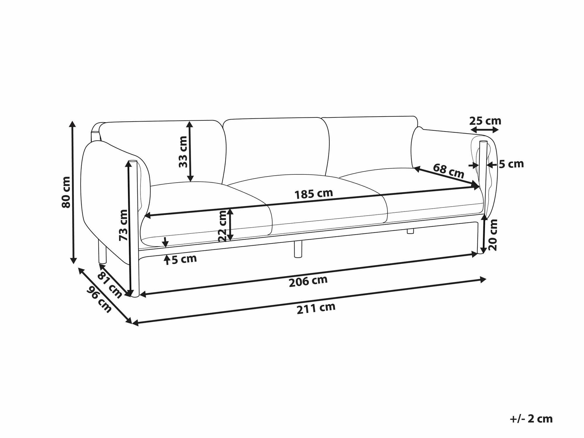 Baštenska sofa Berwyn 2523