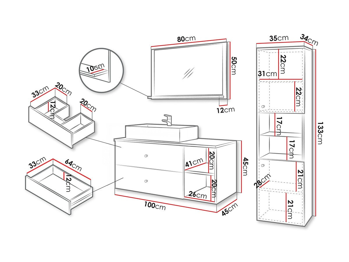 Set za kupatilo Ophruvi 101 (Belo)