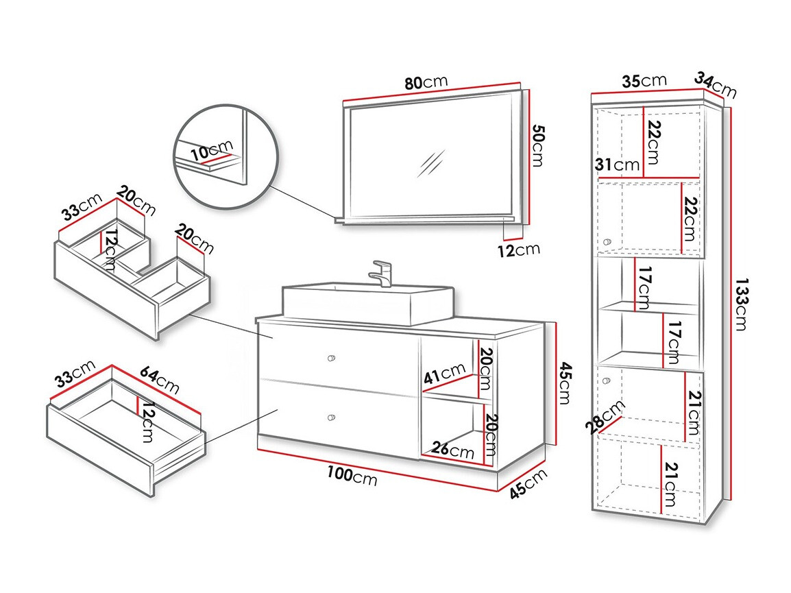 Set za kupatilo Ophruvi 101 (Crno)
