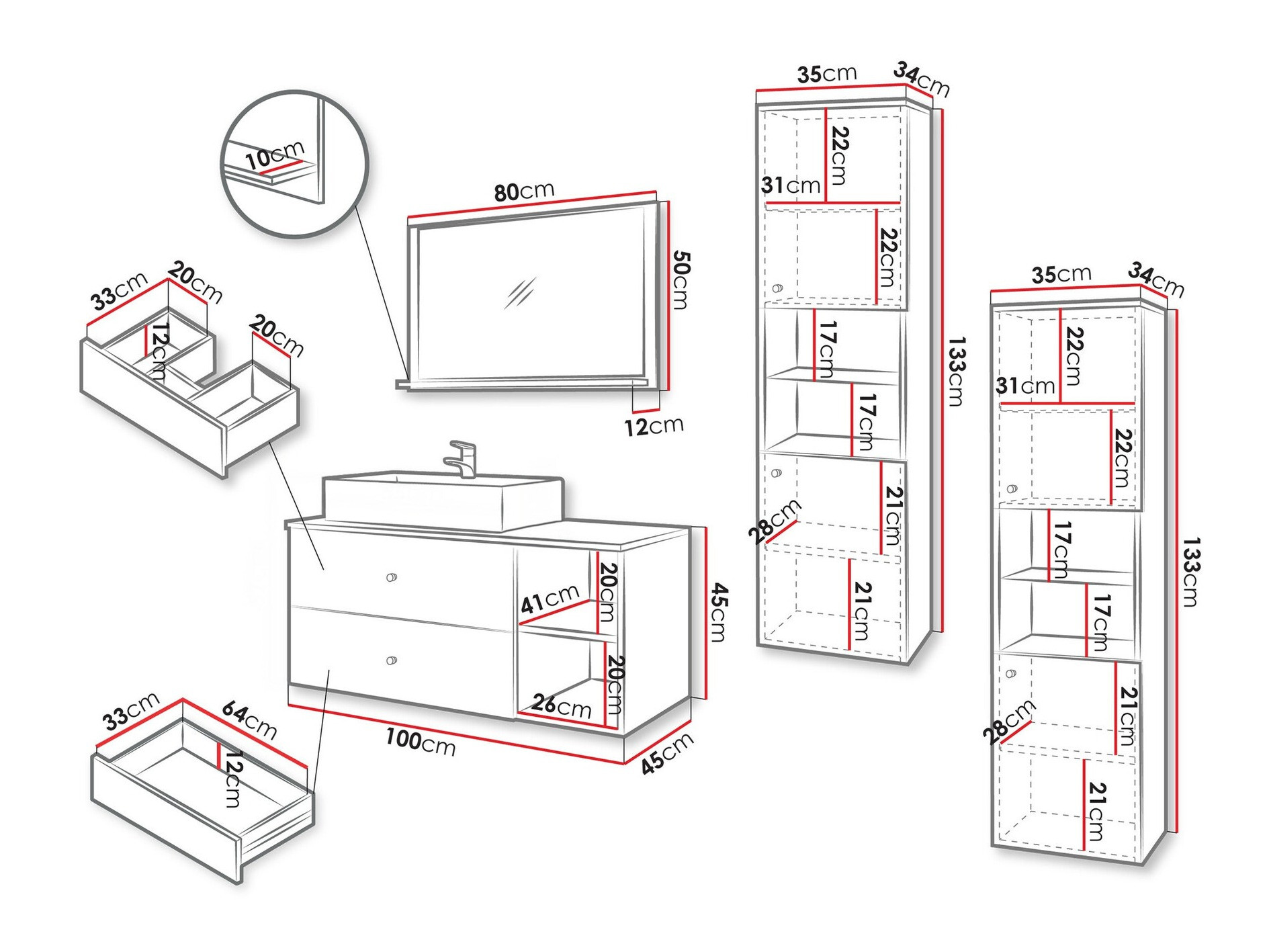Set za kupatilo Ophruvi 102 (Belo)