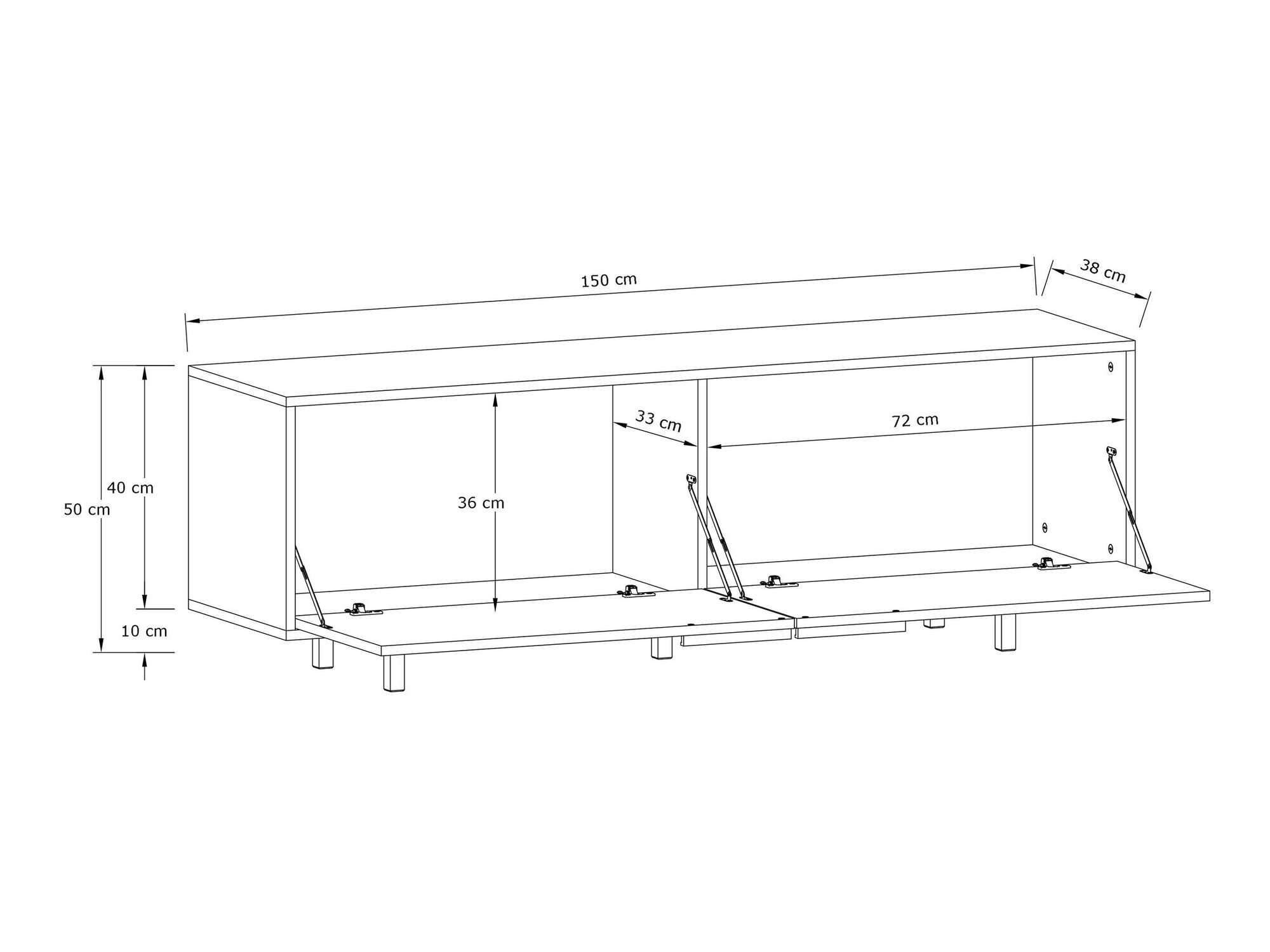 TV komoda Denton 1440 (Hrast)