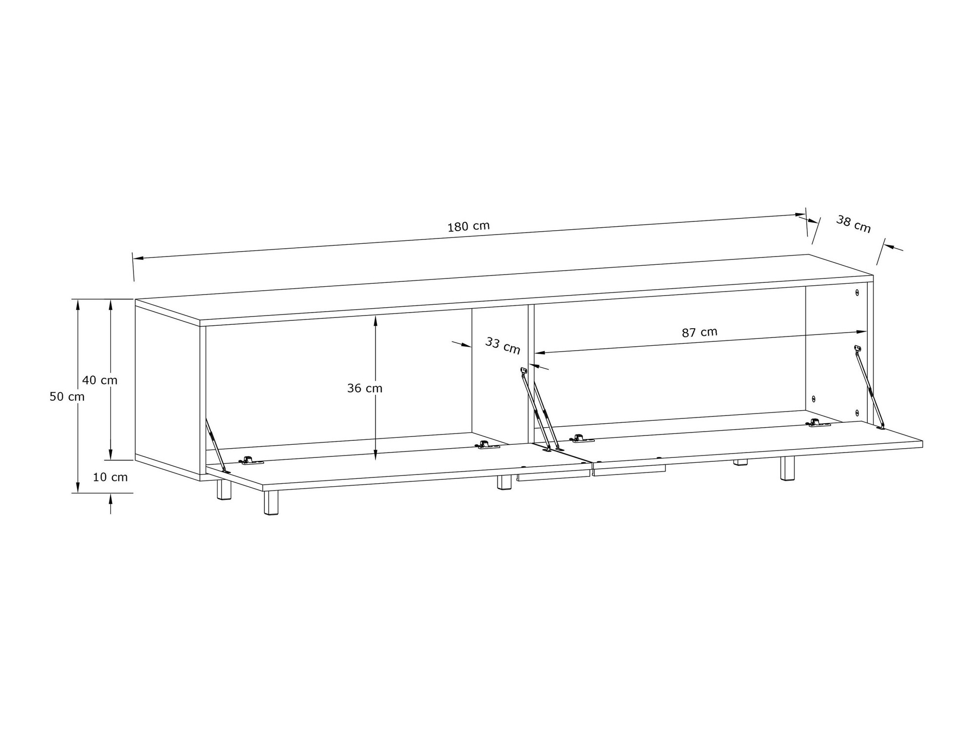 TV komoda Denton 1441 (Belo)