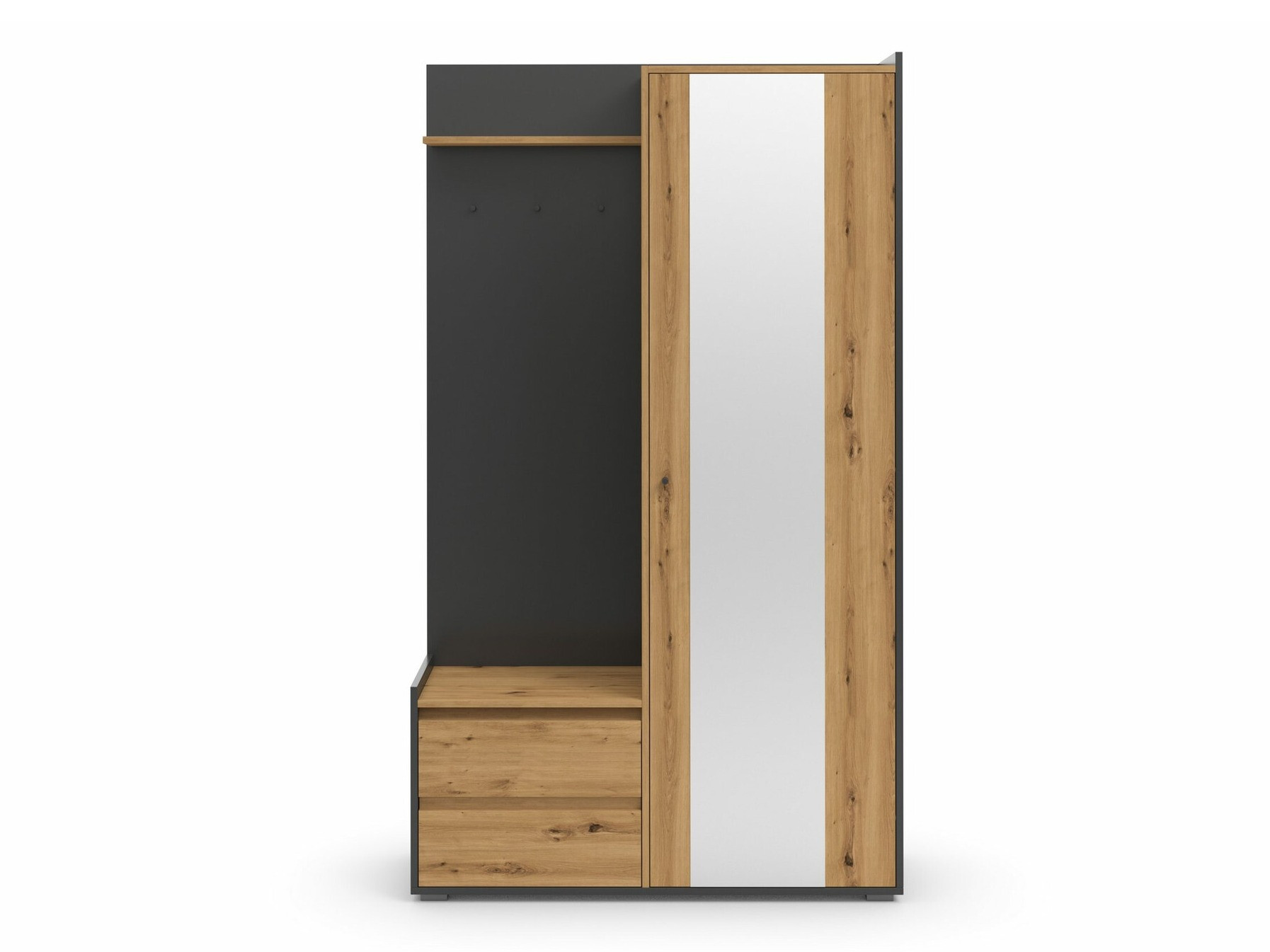 Set za hodnik Denton 1446 (Antracit + Hrast)