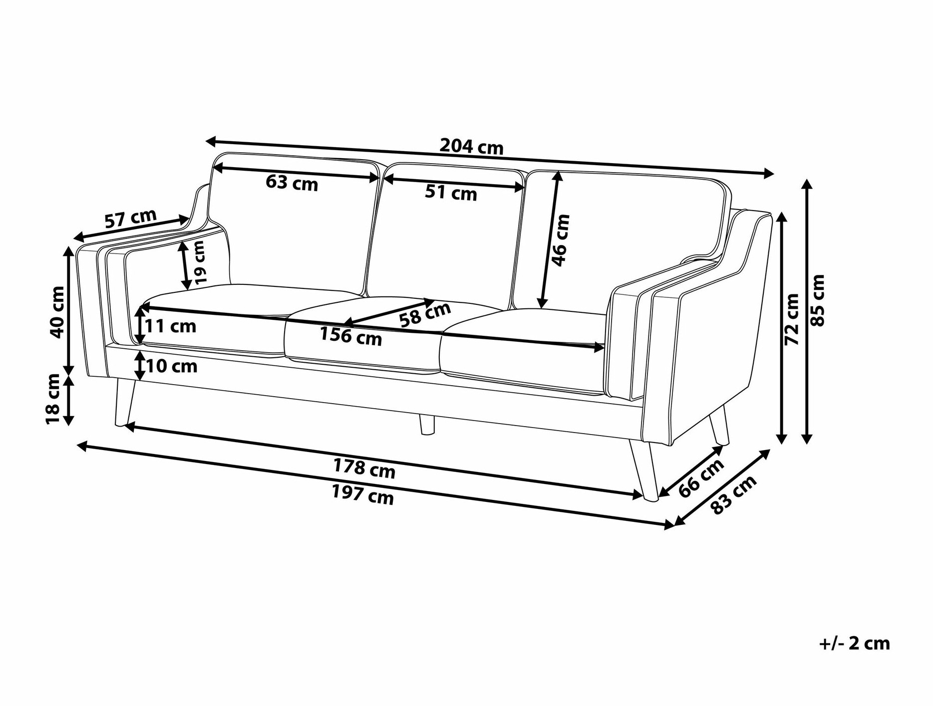 Sofa Berwyn 263 (Bež)