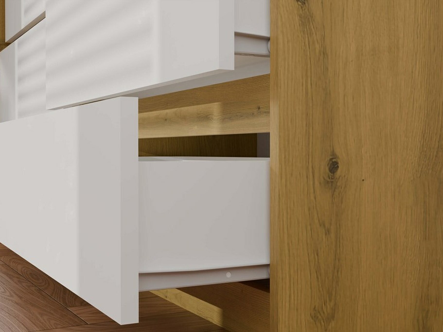 Komoda Elbvelu 102 (Zanatski hrast + Belo)