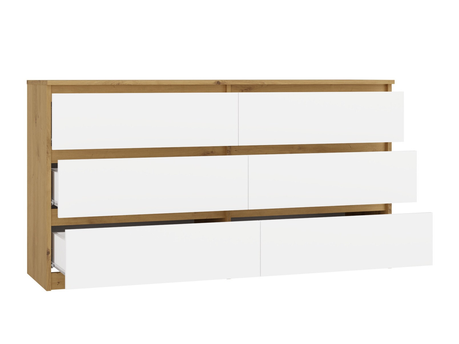 Komoda Elbvelu 102 (Zanatski hrast + Belo)