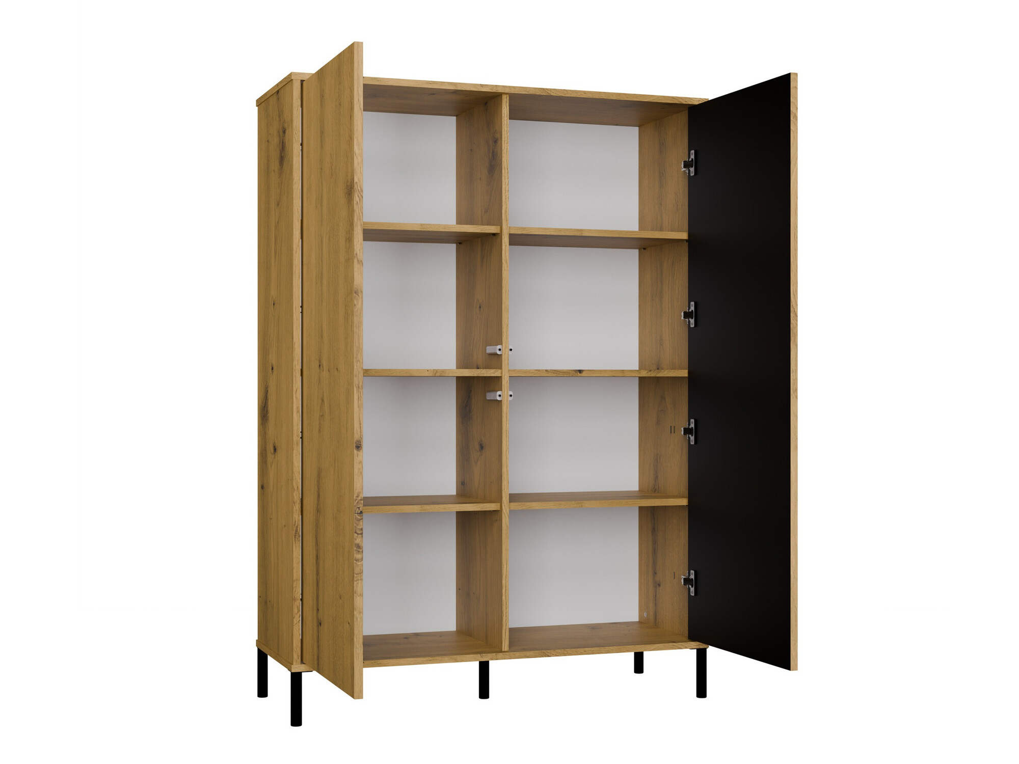 Polica Orlsone 102 (Zanatski hrast + Crno)