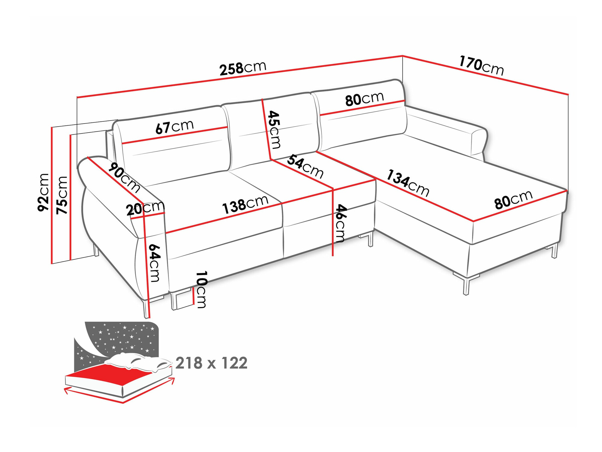 Ugaona sofa Stonecrest 103 (Sierra 746)