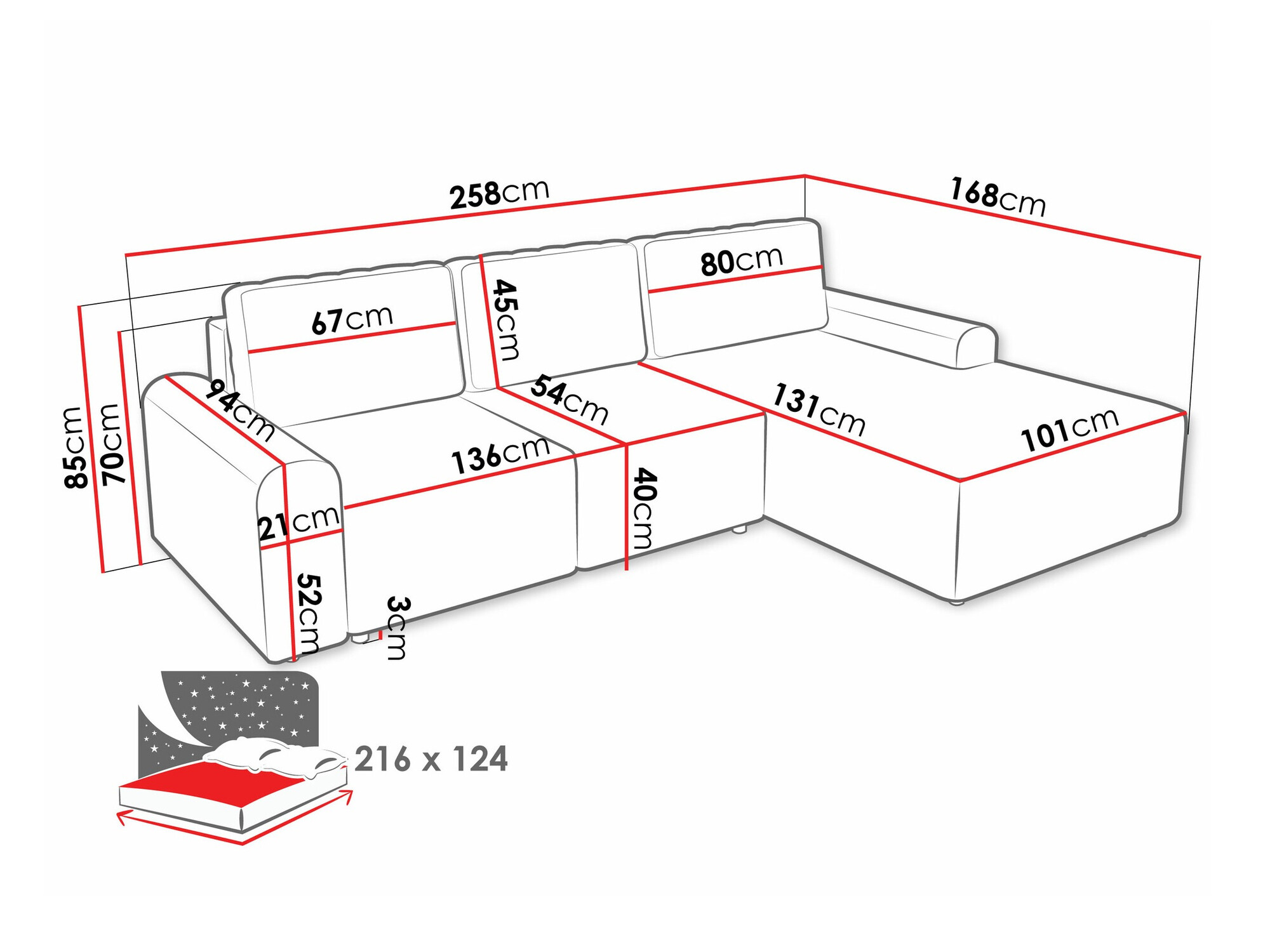 Ugaona sofa Stonecrest 105 (Sierra 741)