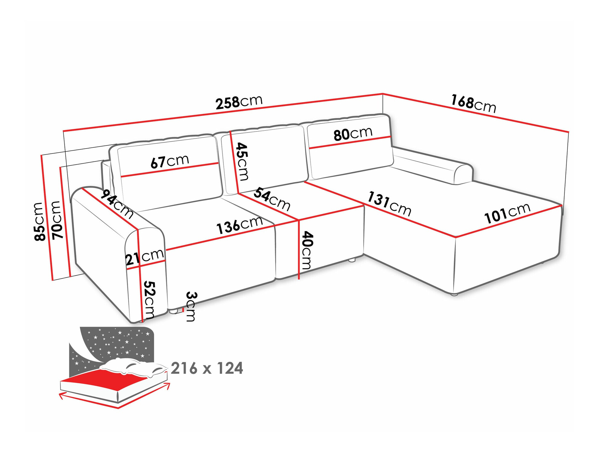 Ugaona sofa Stonecrest 105 (Sierra 744)