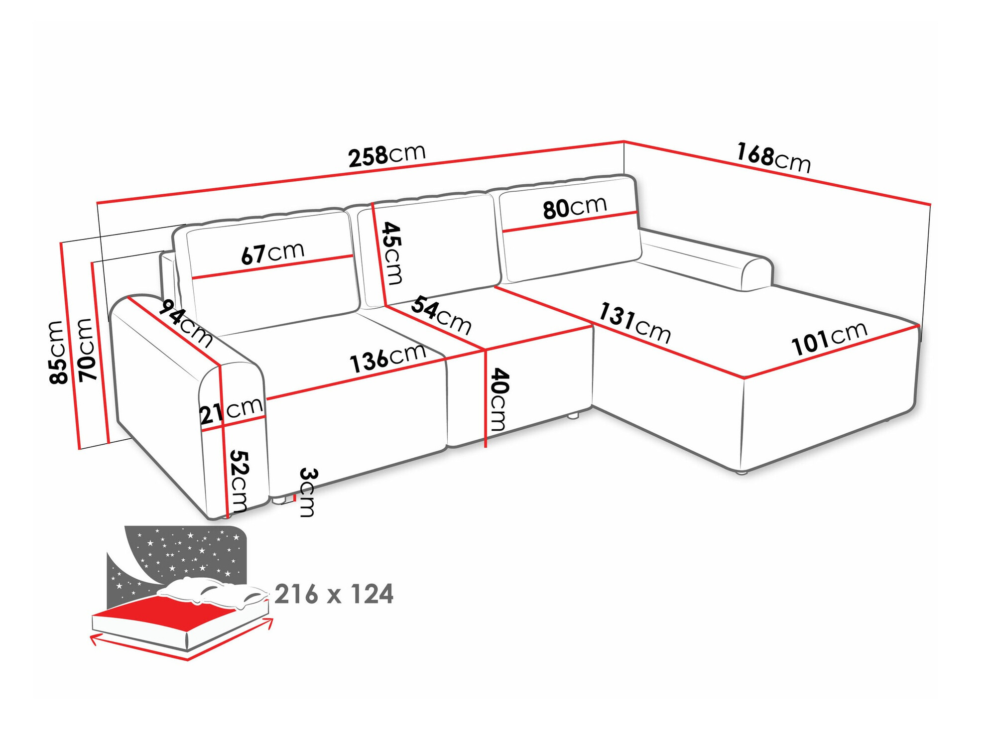 Ugaona sofa Stonecrest 105 (Sierra 744)