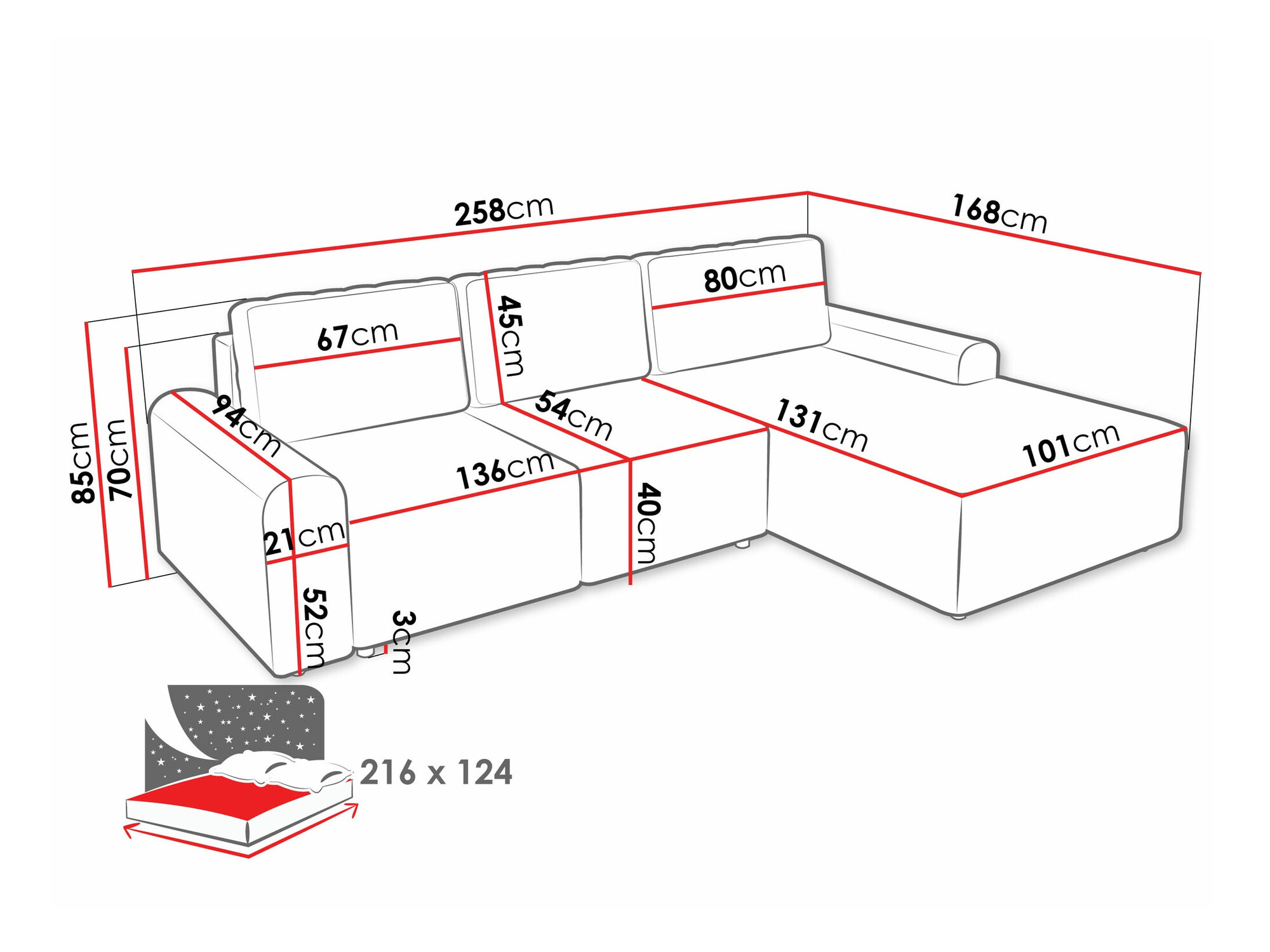 Ugaona sofa Stonecrest 105 (Sierra 746)