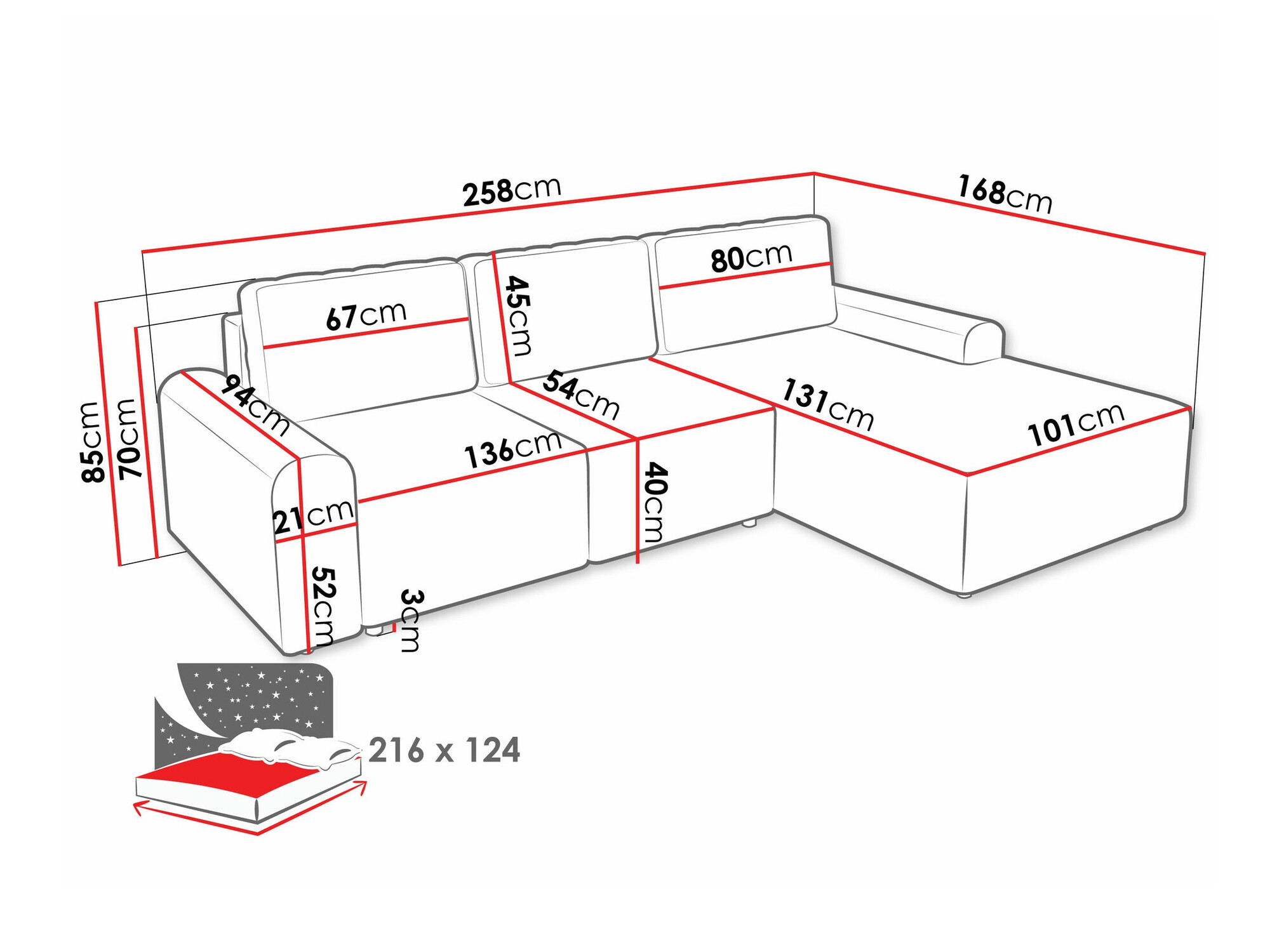 Ugaona sofa Stonecrest 105 (Sierra 748)