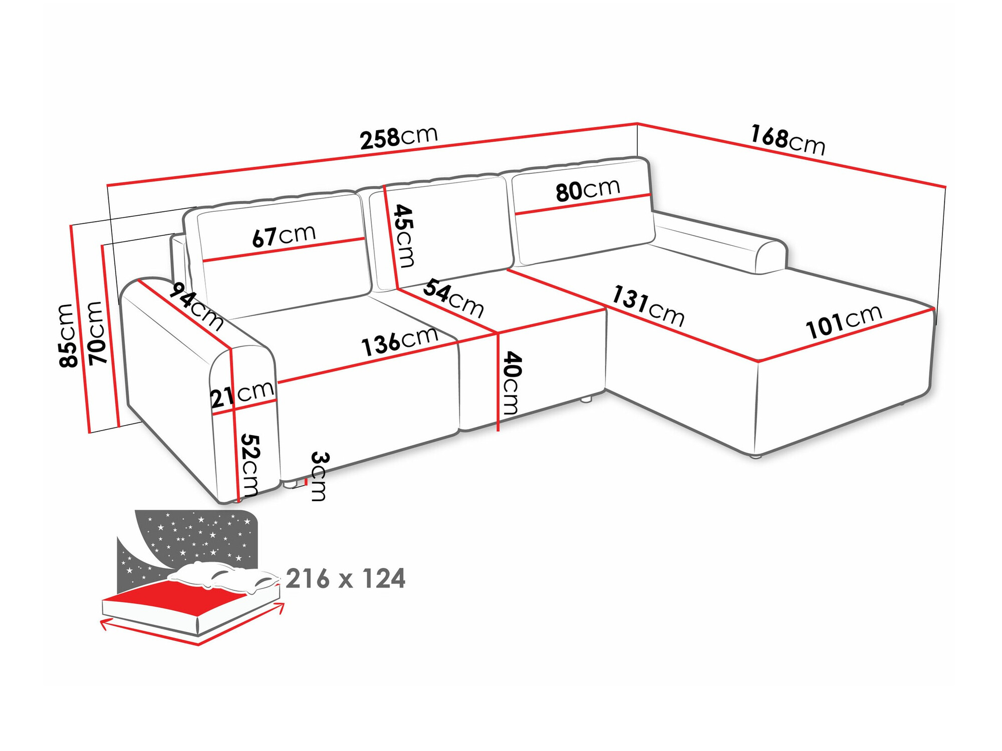 Ugaona sofa Stonecrest 105 (Sierra 748)