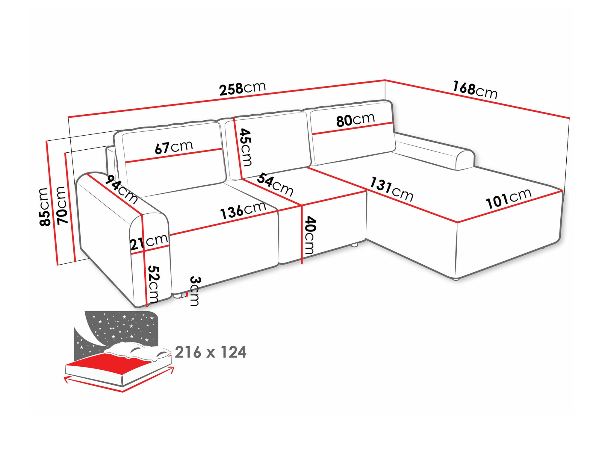 Ugaona sofa Stonecrest 105 (Sierra 751)