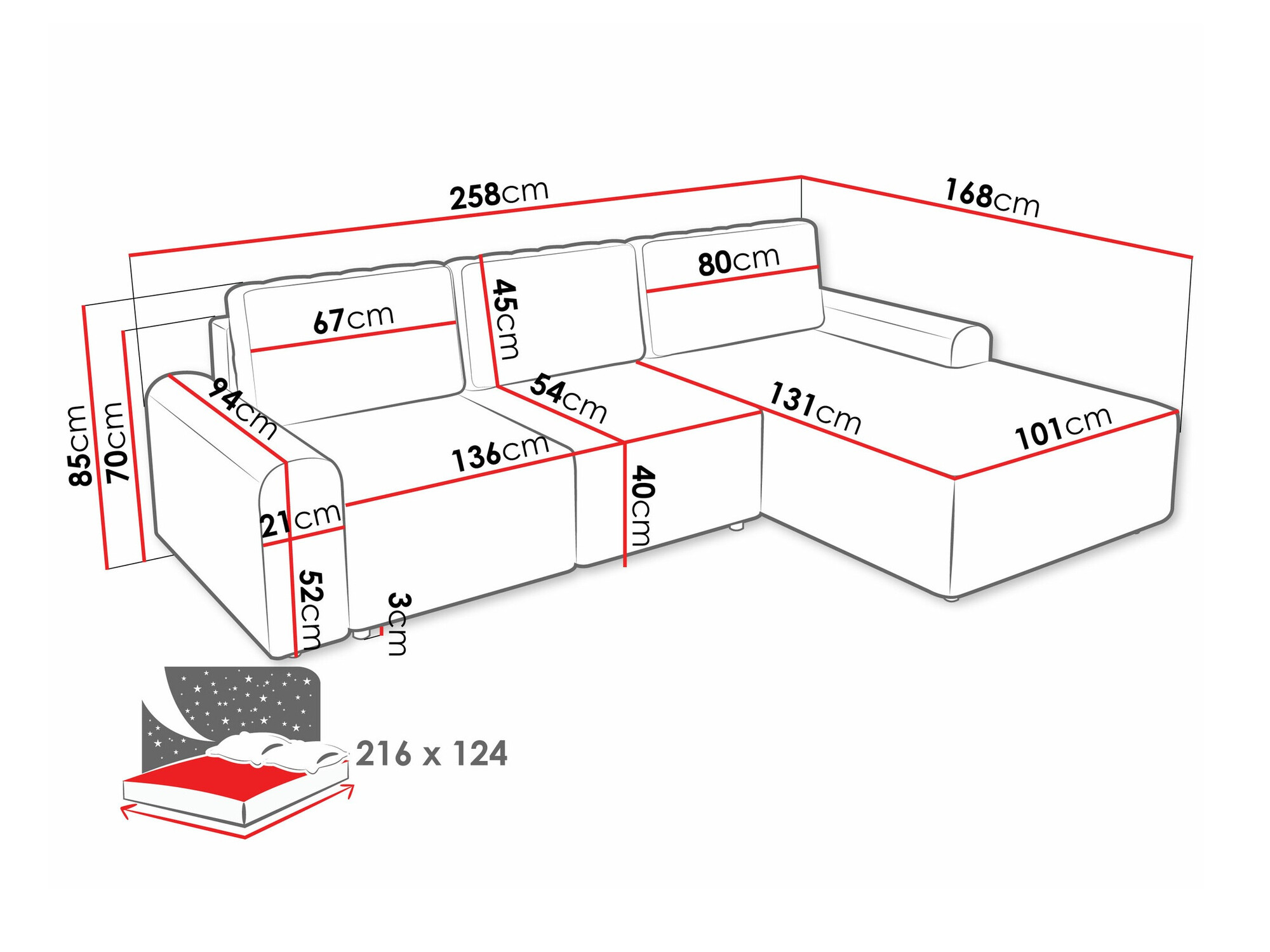 Ugaona sofa Stonecrest 105 (Sierra 751)