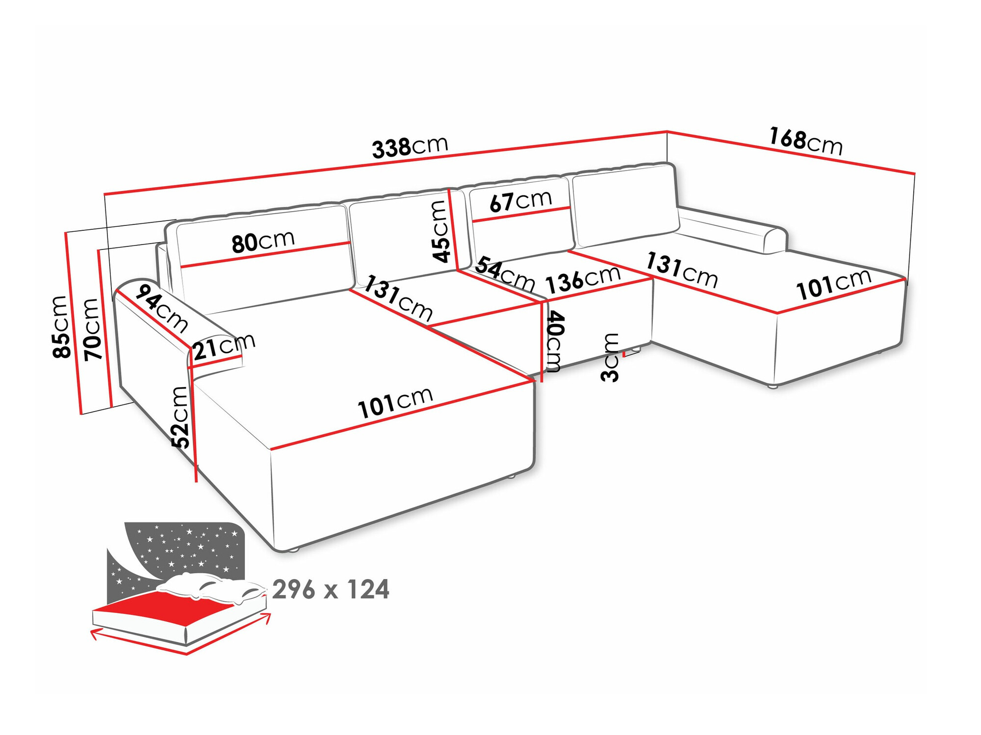 Ugaona sofa Stonecrest 106 (Sierra 744)