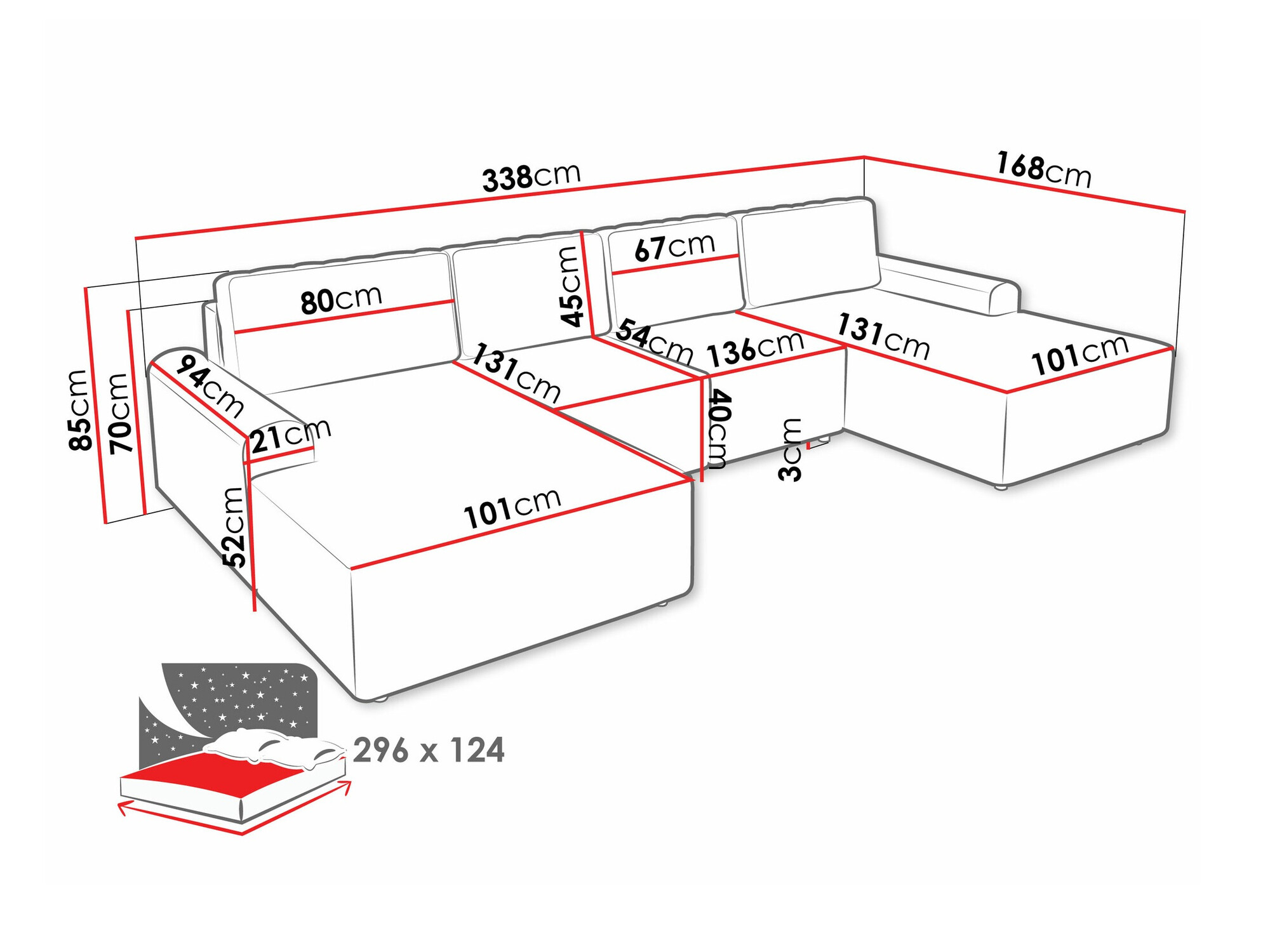 Ugaona sofa Stonecrest 106 (Sierra 746)