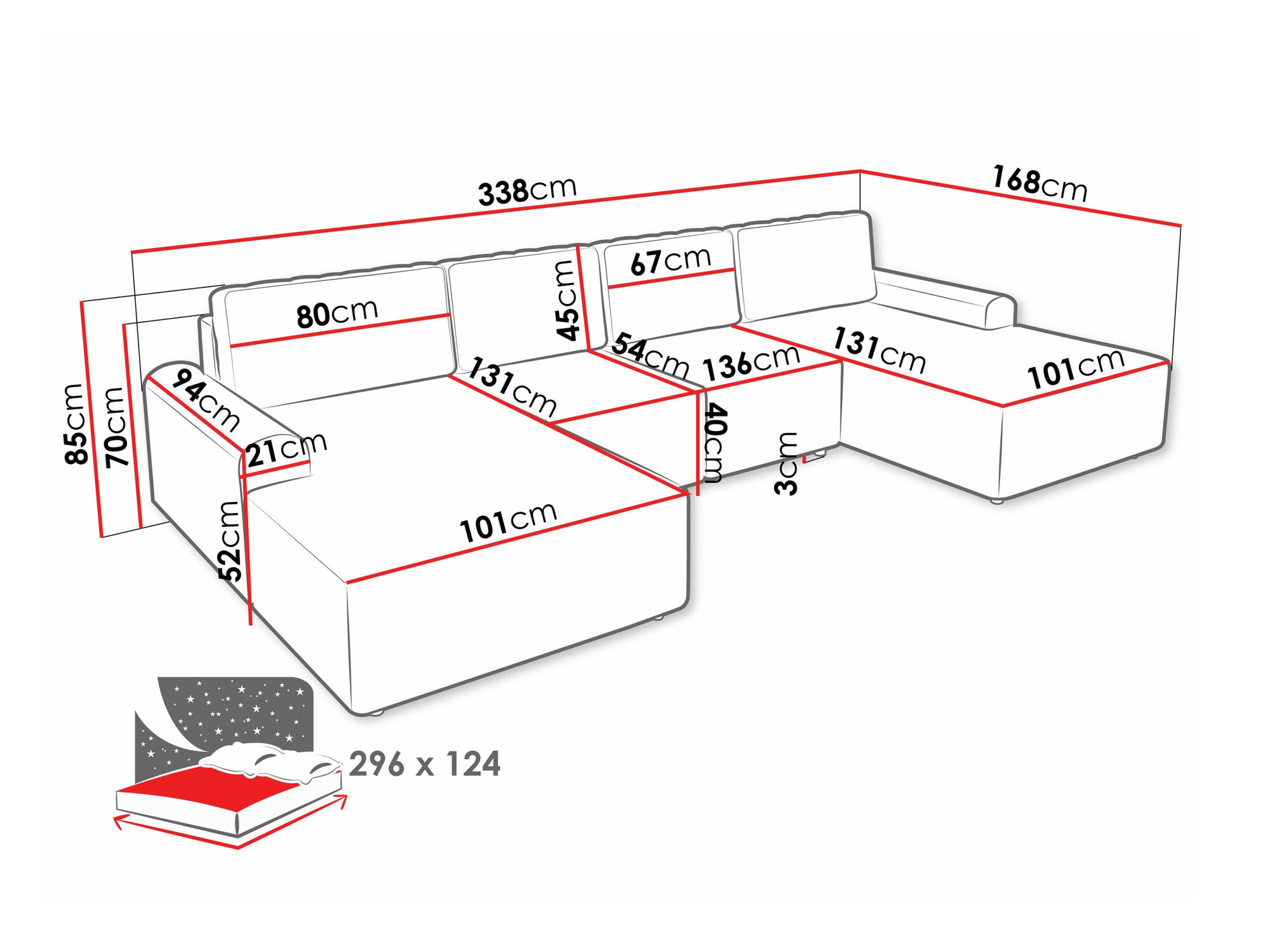 Ugaona sofa Stonecrest 106 (Sierra 748)