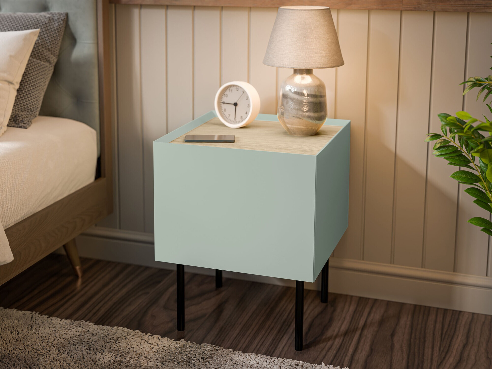 Set noćnih ormarića Melbela 108 (Svetlo maslinovo drvo + Hrast)