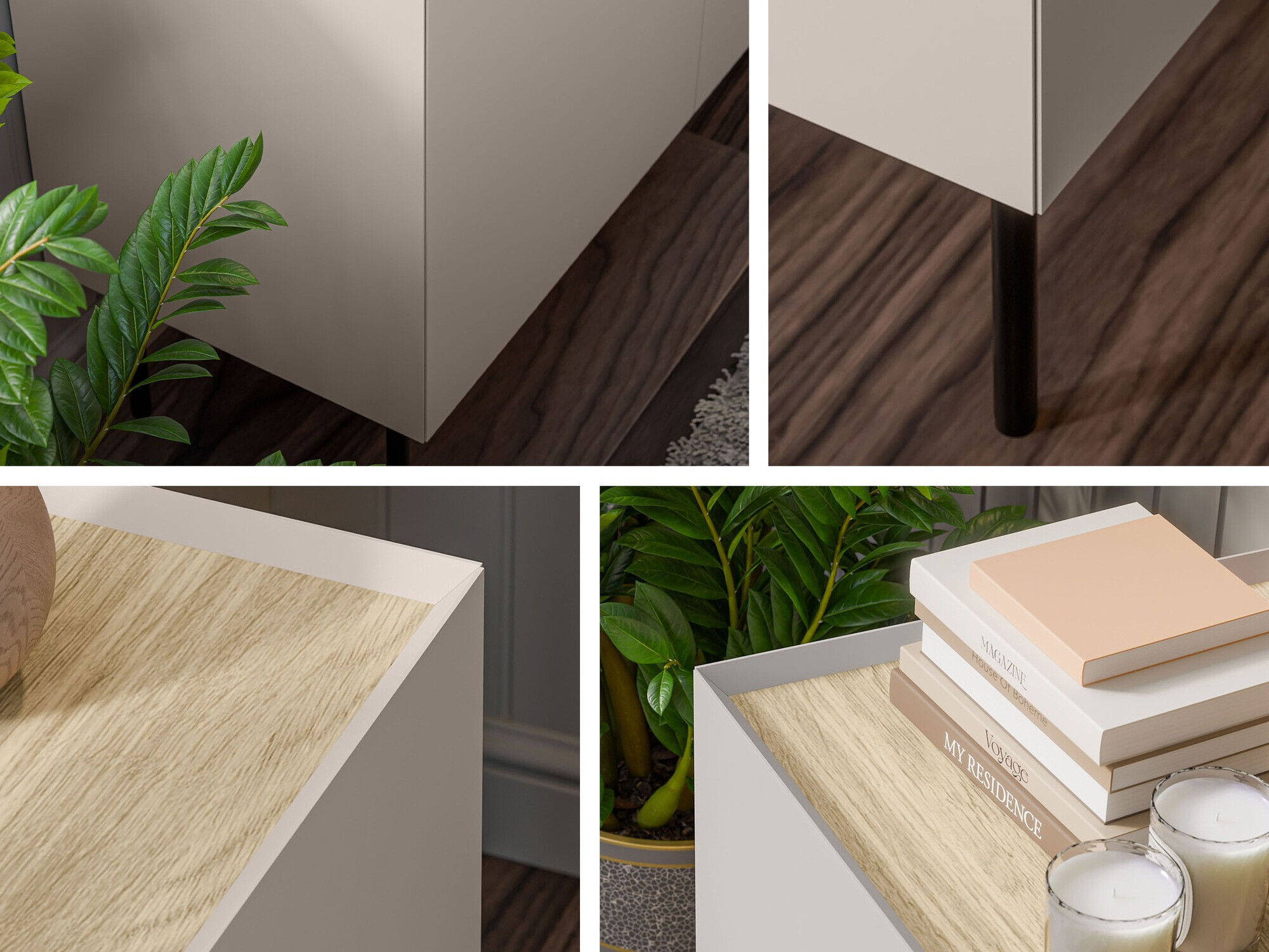 TV komoda Melbela 107 (Kašmir + Hrast)